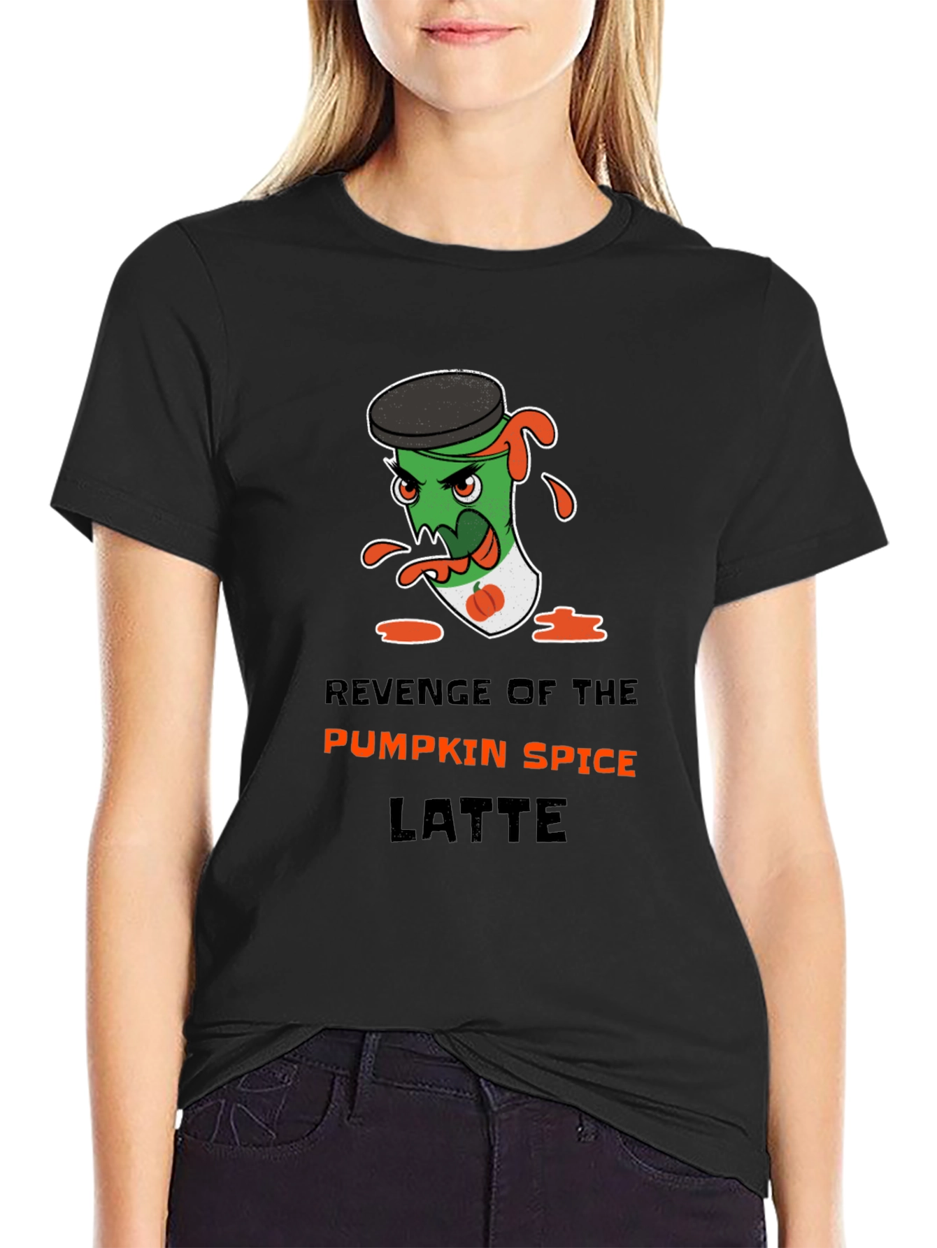 Black Revenge of Pumpkin Spice Latte Graphic Tee view 2