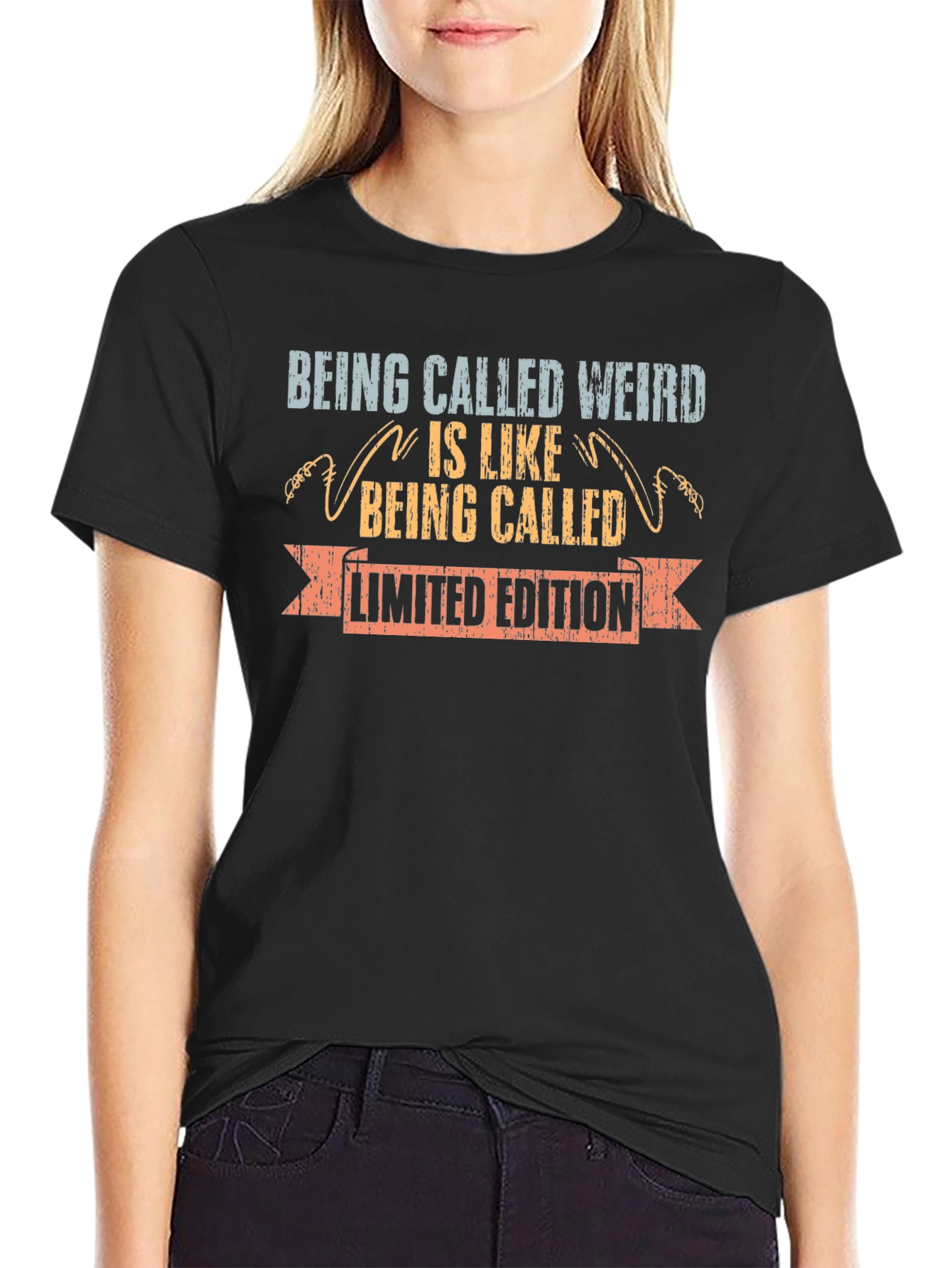 Black Being Called Weird Limited Edition Graphic T-Shirt view 2