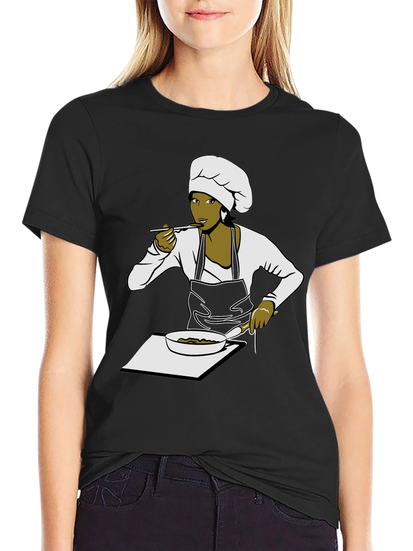 Black Chef Graphic T-Shirt - Unisex Cook Design Tee view 2