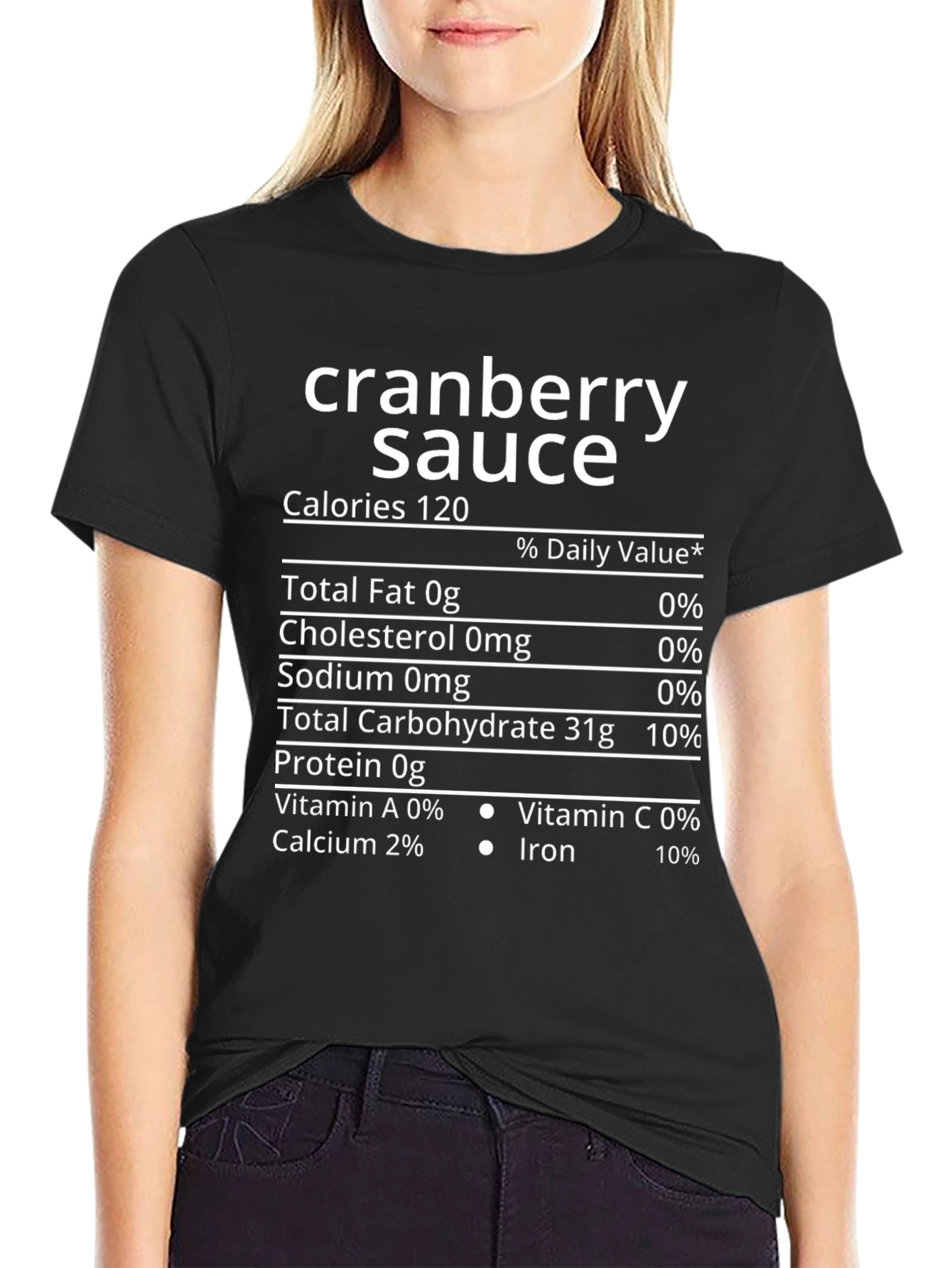 Black Cranberry Sauce Nutrition Facts Novelty T-Shirt view 2