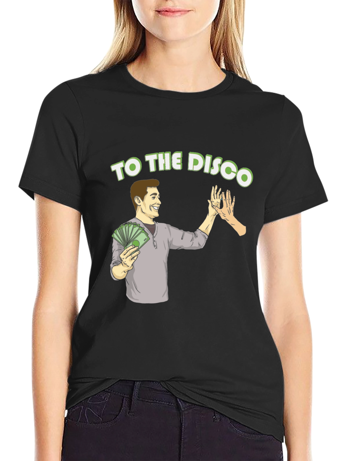 Black To The Disco Black Graphic T-Shirt view 2