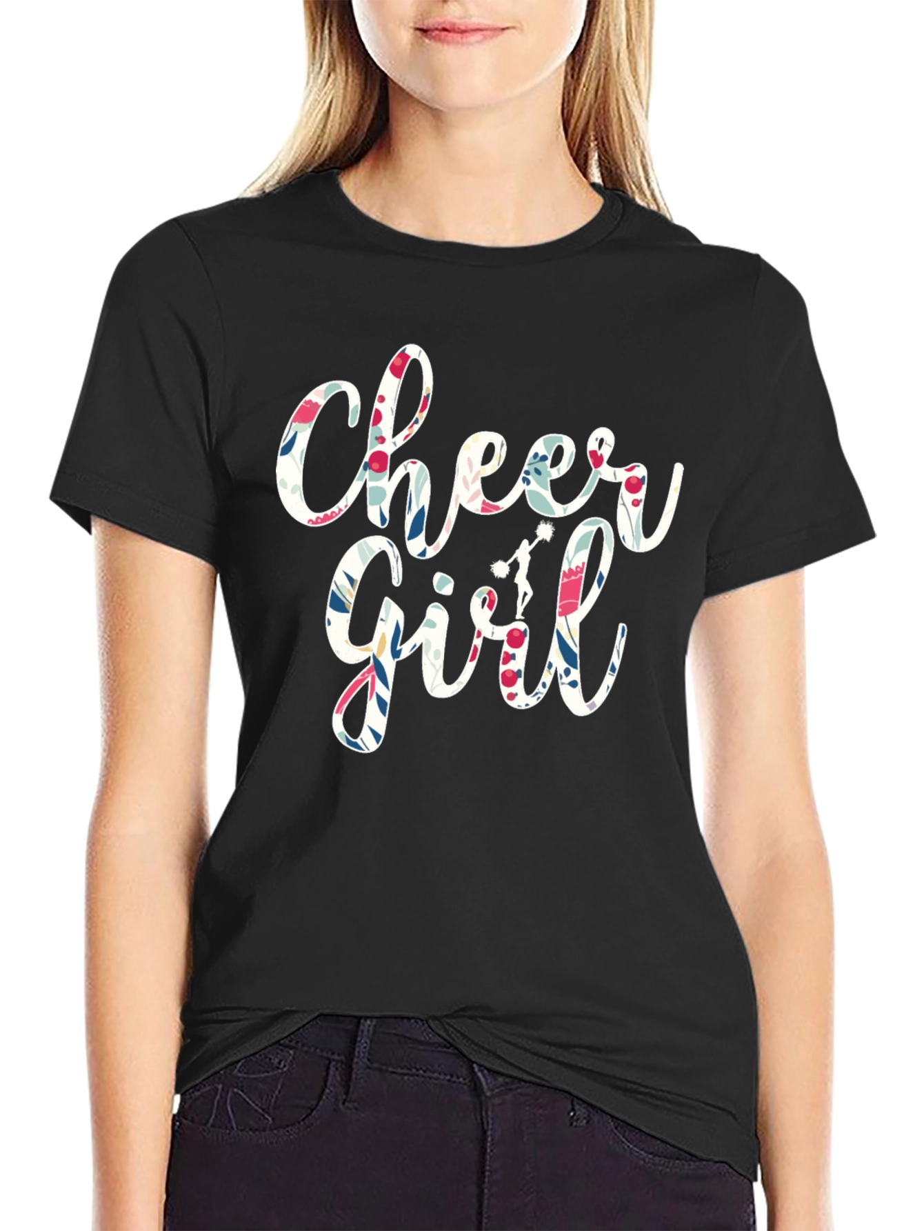 Cheer Girl Floral Print T-Shirt - 2