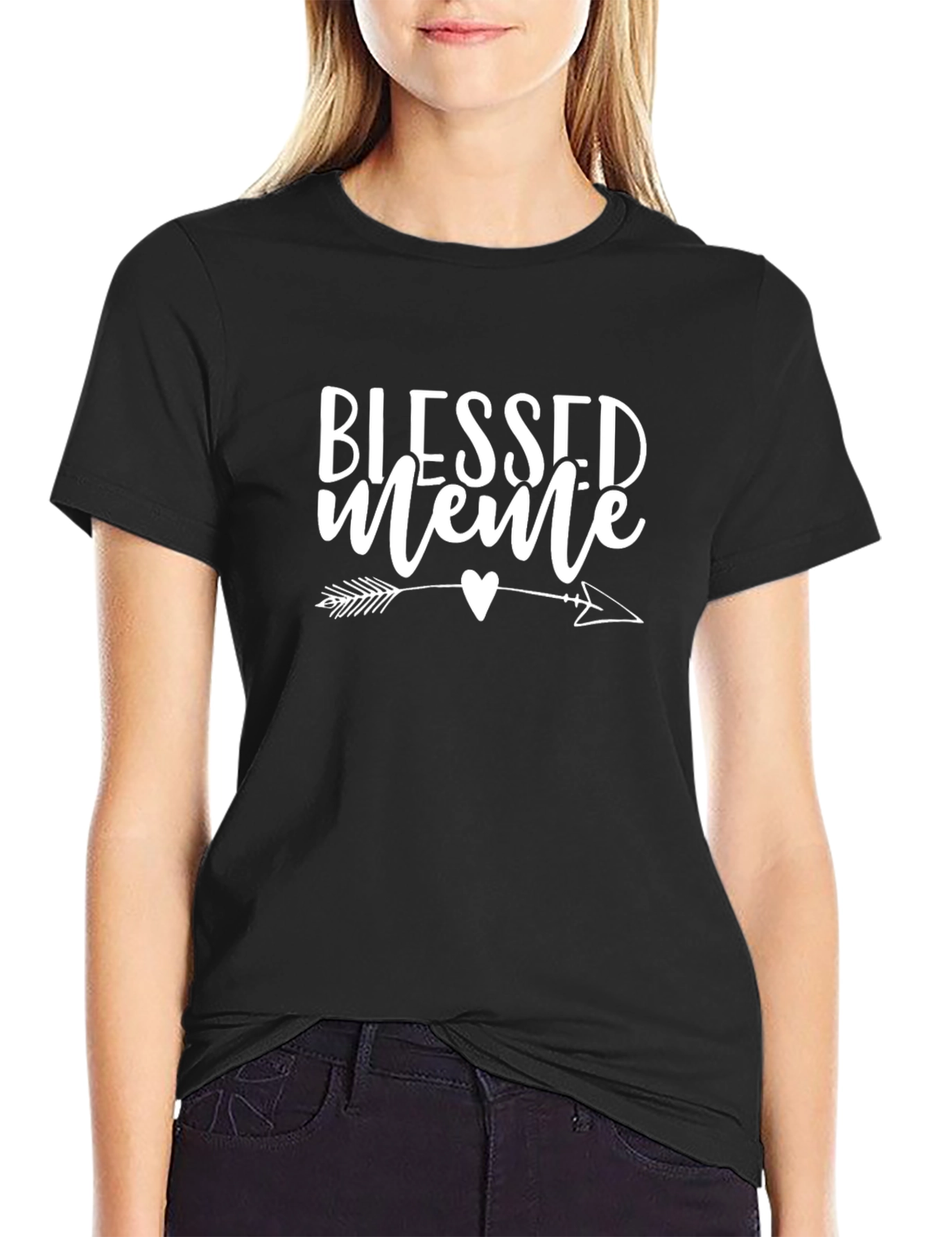 Black Blessed Meme Graphic T-Shirt - Trendy Unisex Tee view 2