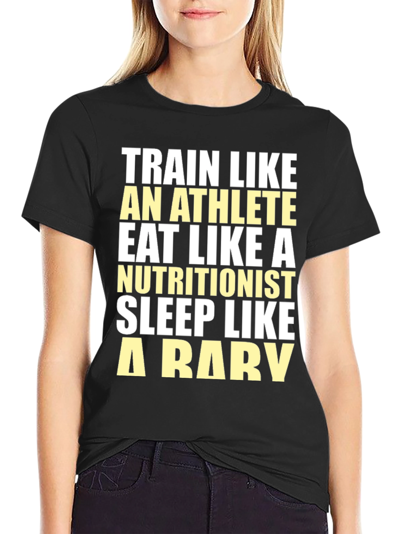 Black Train Like Athlete Graphic Tee view 2