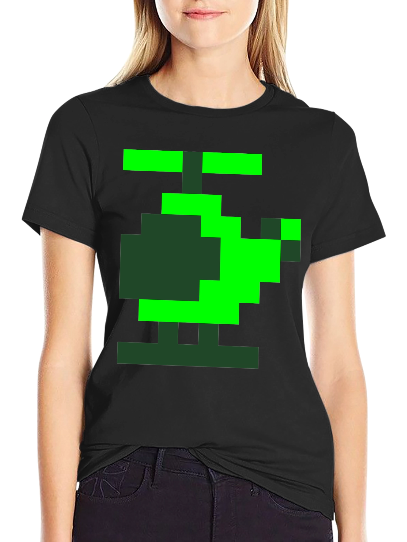 Black Pixel Helicopter Graphic Tee - Gamer Style view 2
