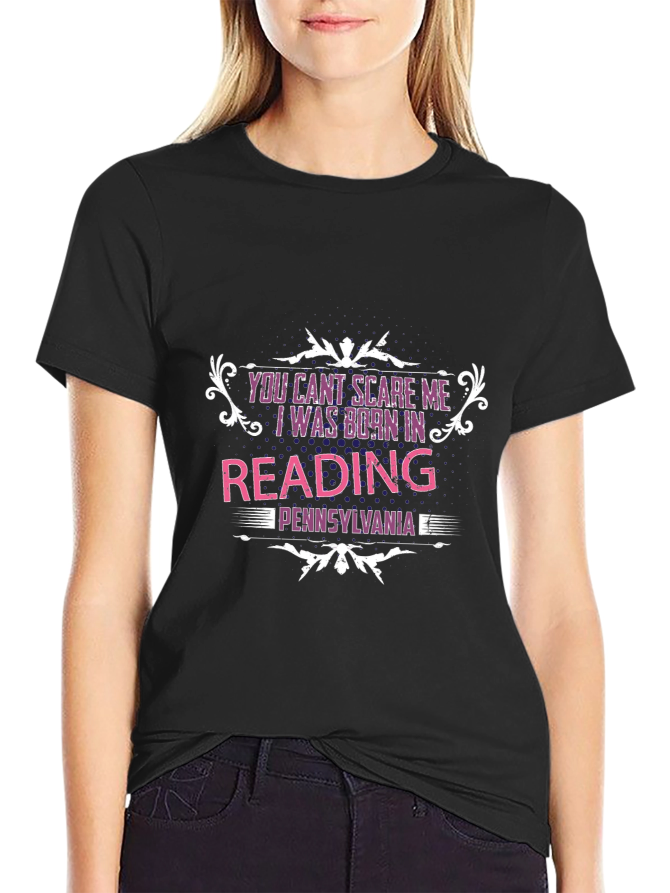 Black Reading Pennsylvania T-Shirt, Funny Birthday Gift Tee view 2