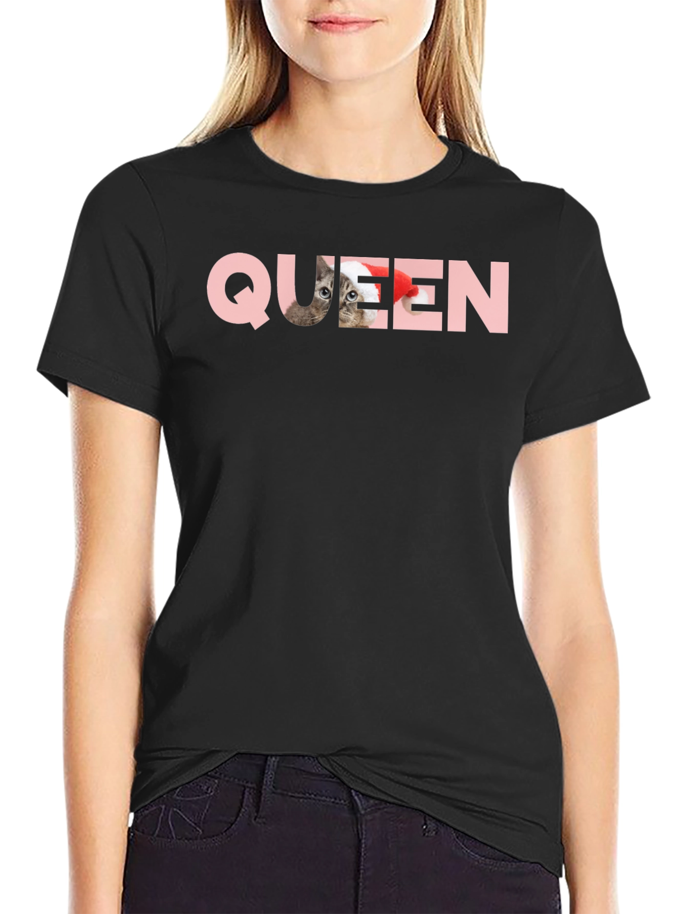 Black Queen Cat T-Shirt - Fun Novelty Tee view 2