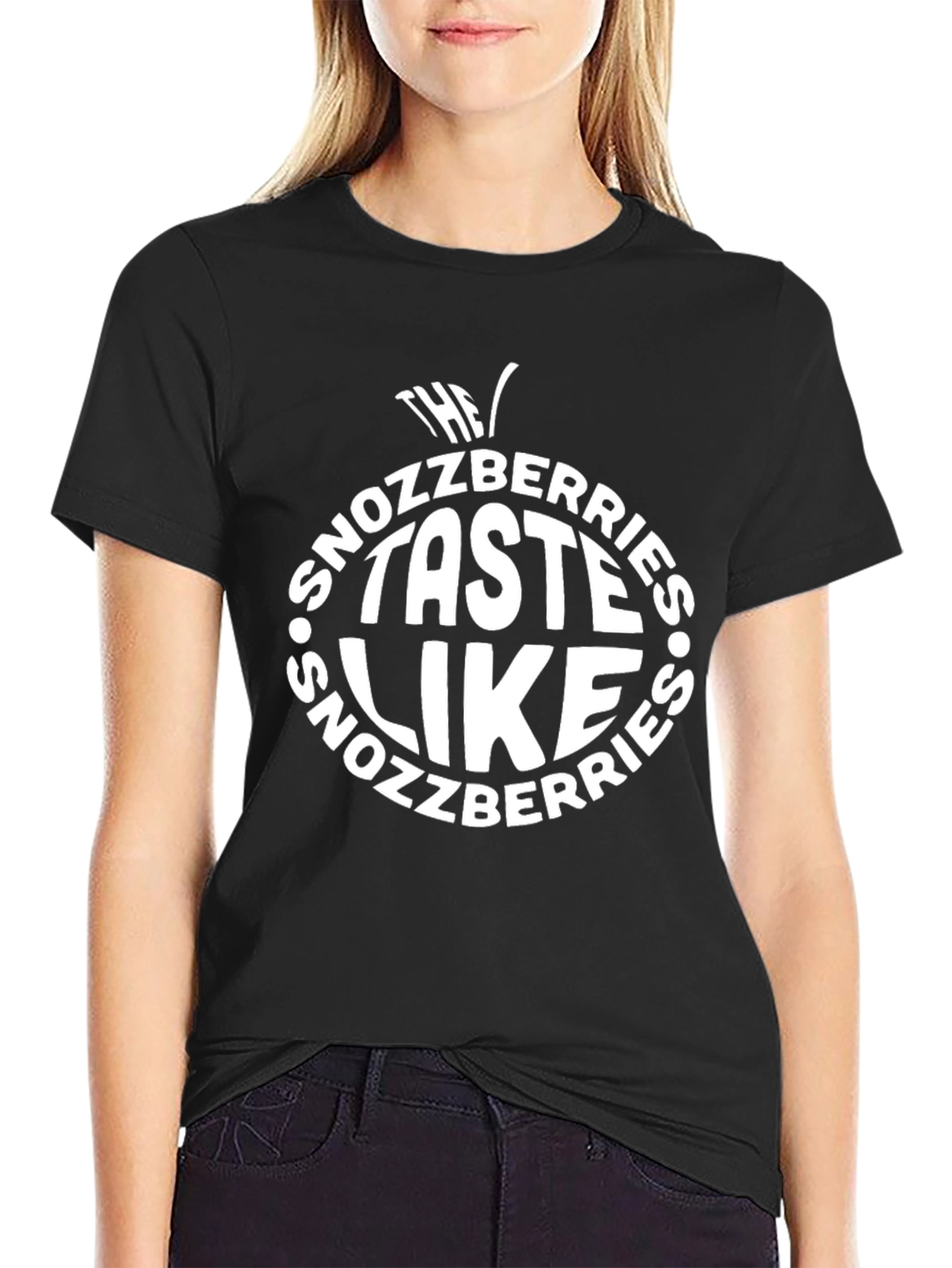 Black The Snozzberries Taste Like Snozzberries Black T-Shirt view 2