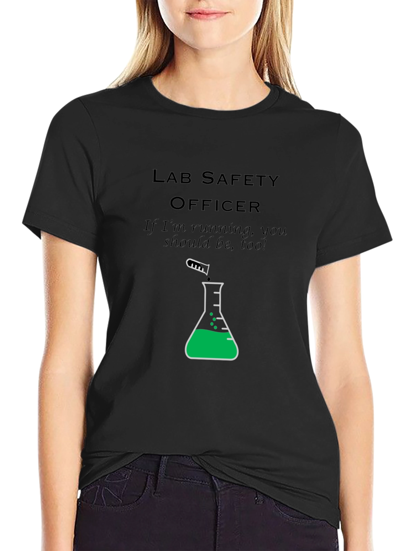 Black Lab Safety Officer T-Shirt: Run! view 2