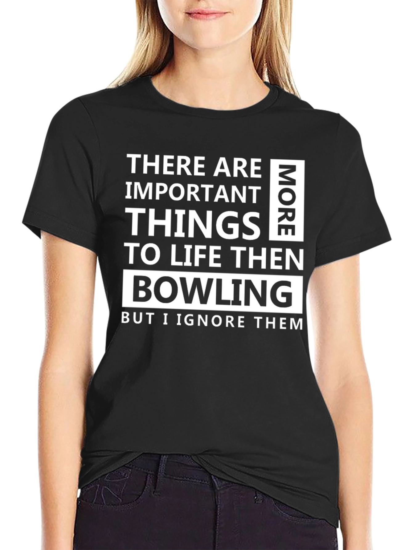 Black Funny Bowling T-Shirt - Important Things view 2