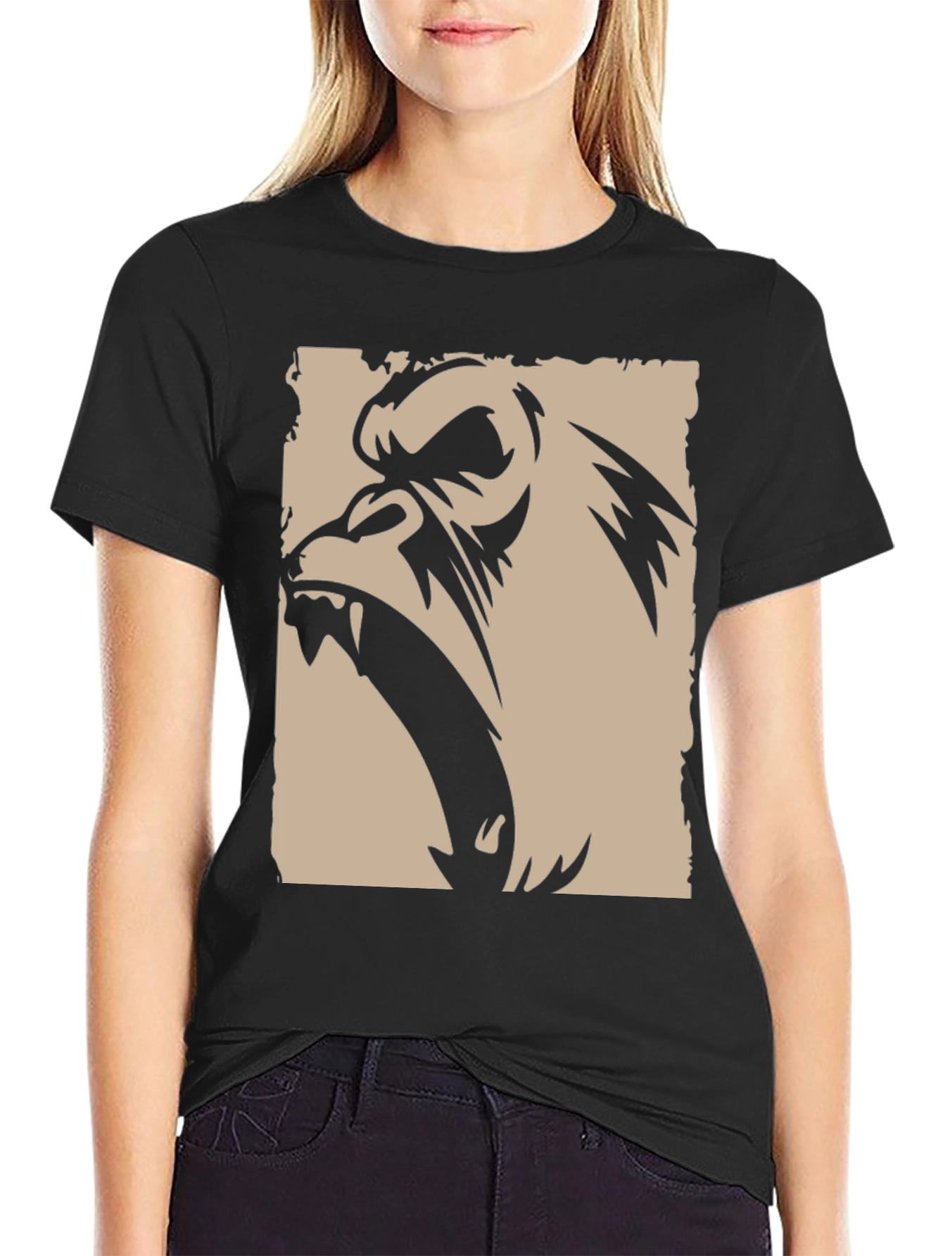 Black Angry Gorilla Graphic Tee - Bold Statement Shirt view 2