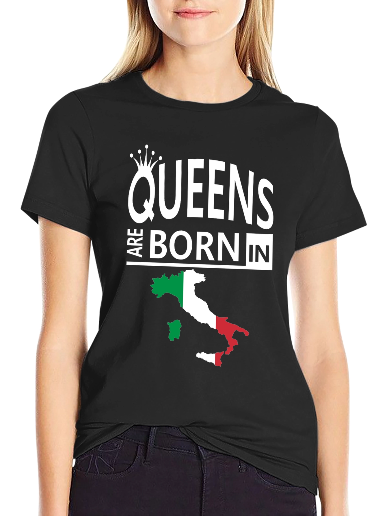 Black Queens Born in Italy T-Shirt view 2