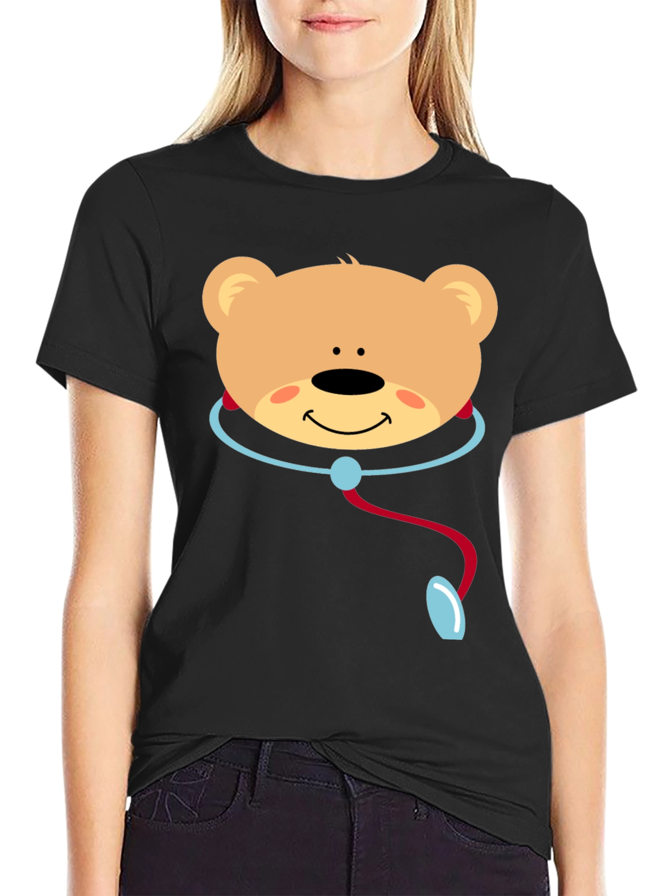 Black Doctor Teddy Bear Graphic T-Shirt view 2