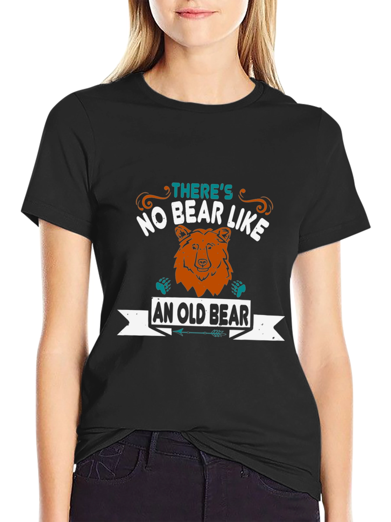 Black There's No Bear Like an Old Bear T-Shirt view 2