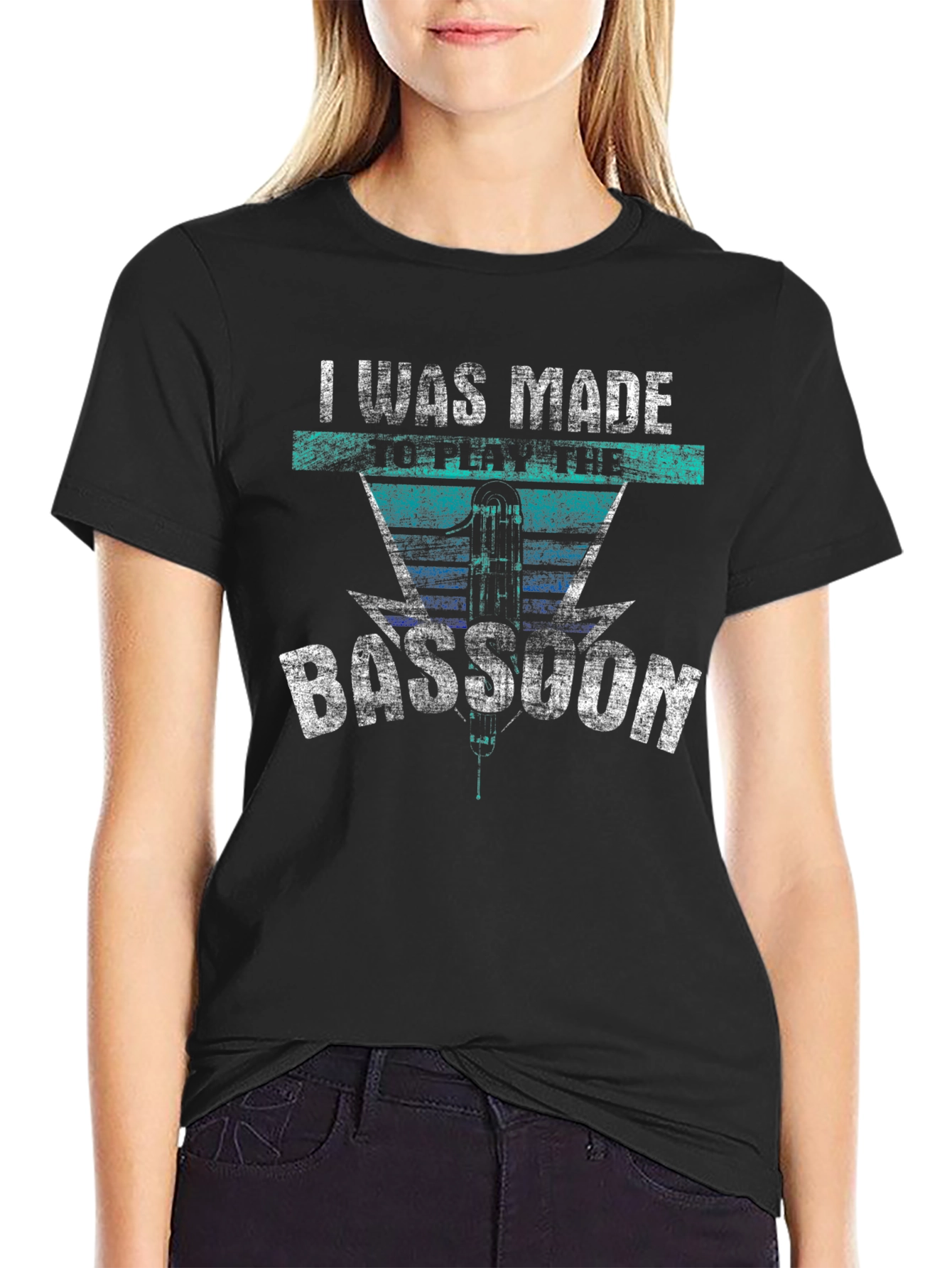 Black I Was Made To Play The Bassoon Black T-Shirt view 2