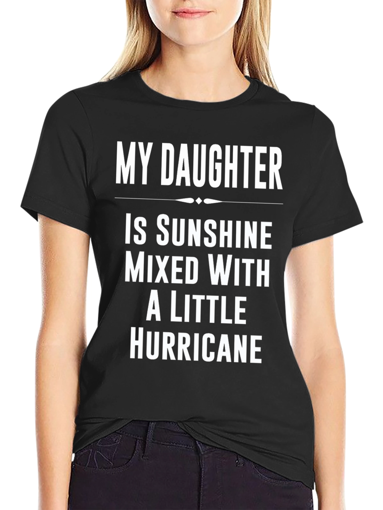 Black My Daughter is Sunshine T-Shirt - Funny Dad Tee view 2