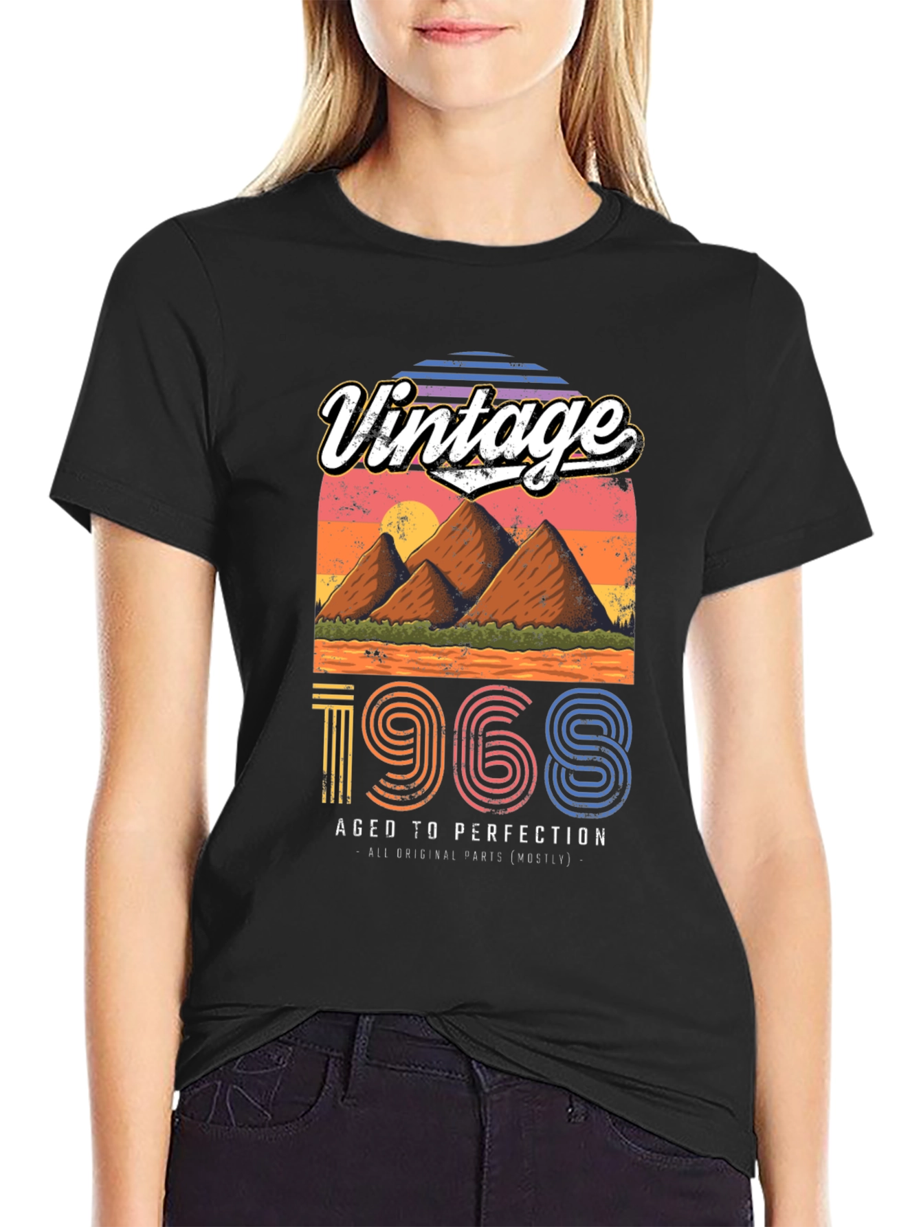 Black Vintage 1968 Aged to Perfection T-Shirt view 2