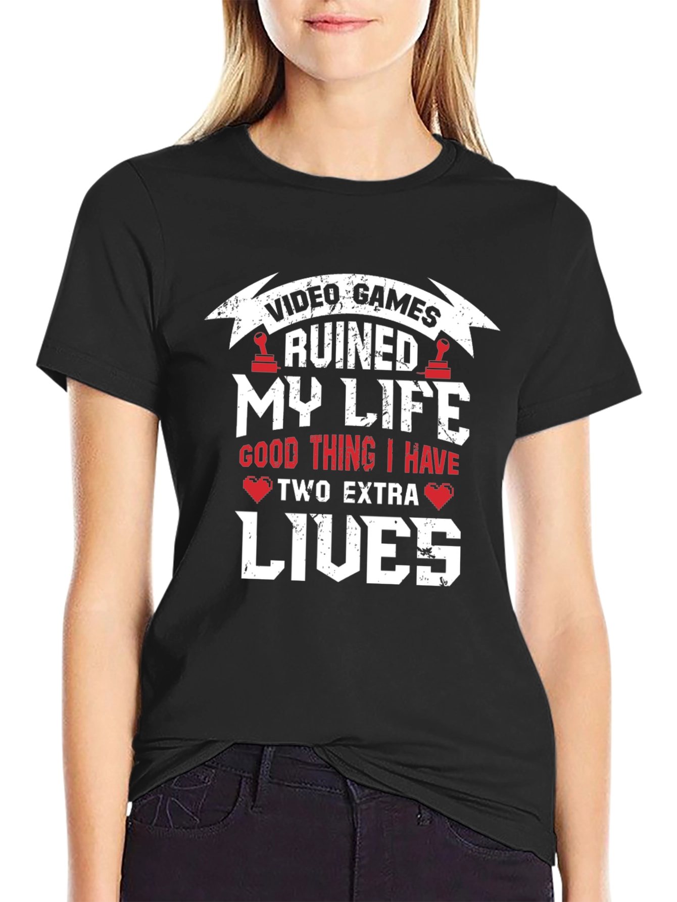 Black Video Games Ruined My Life T-Shirt view 2