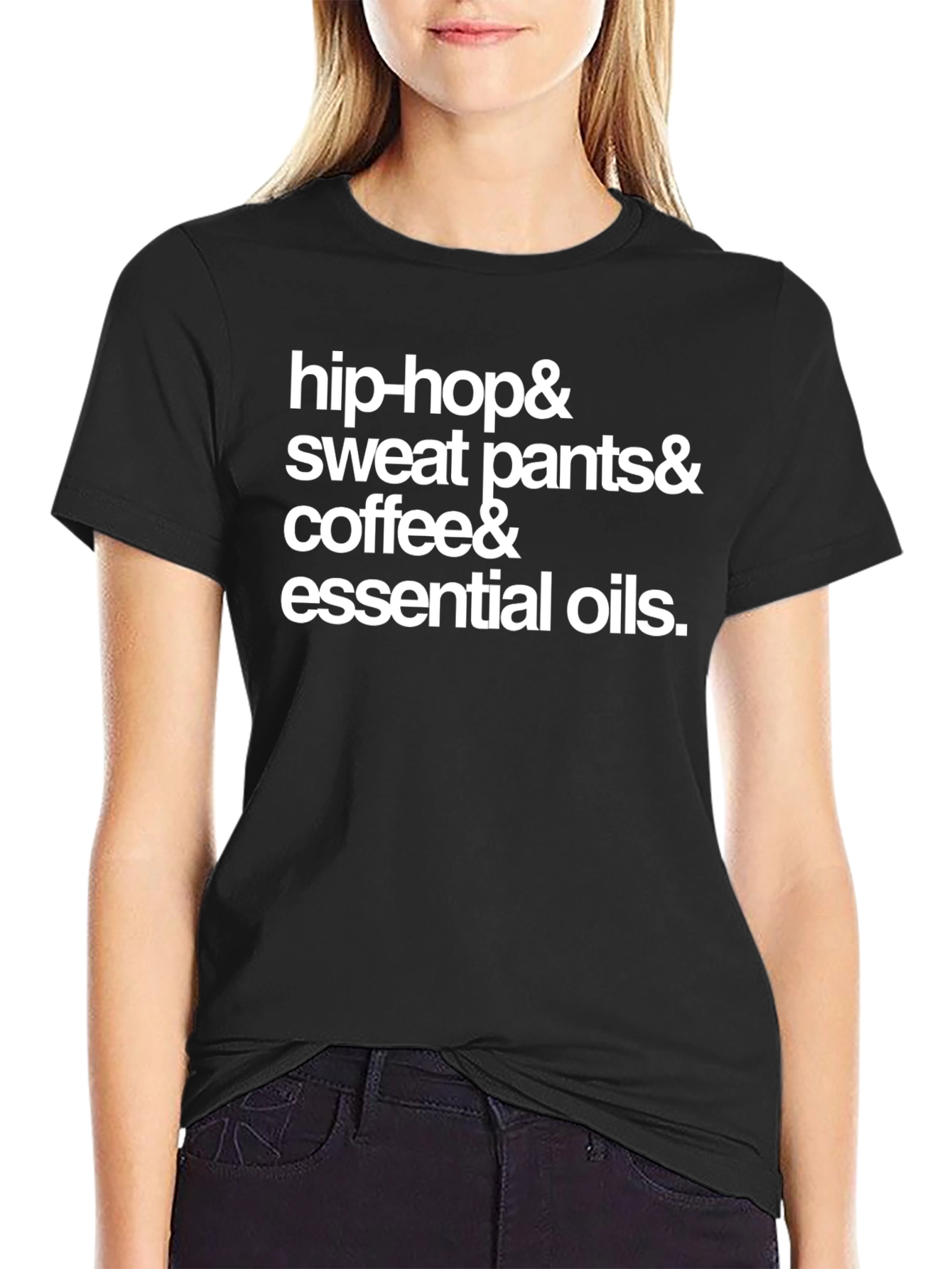 Black Hip-Hop, Sweatpants, Coffee, & Essential Oils T-Shirt view 2