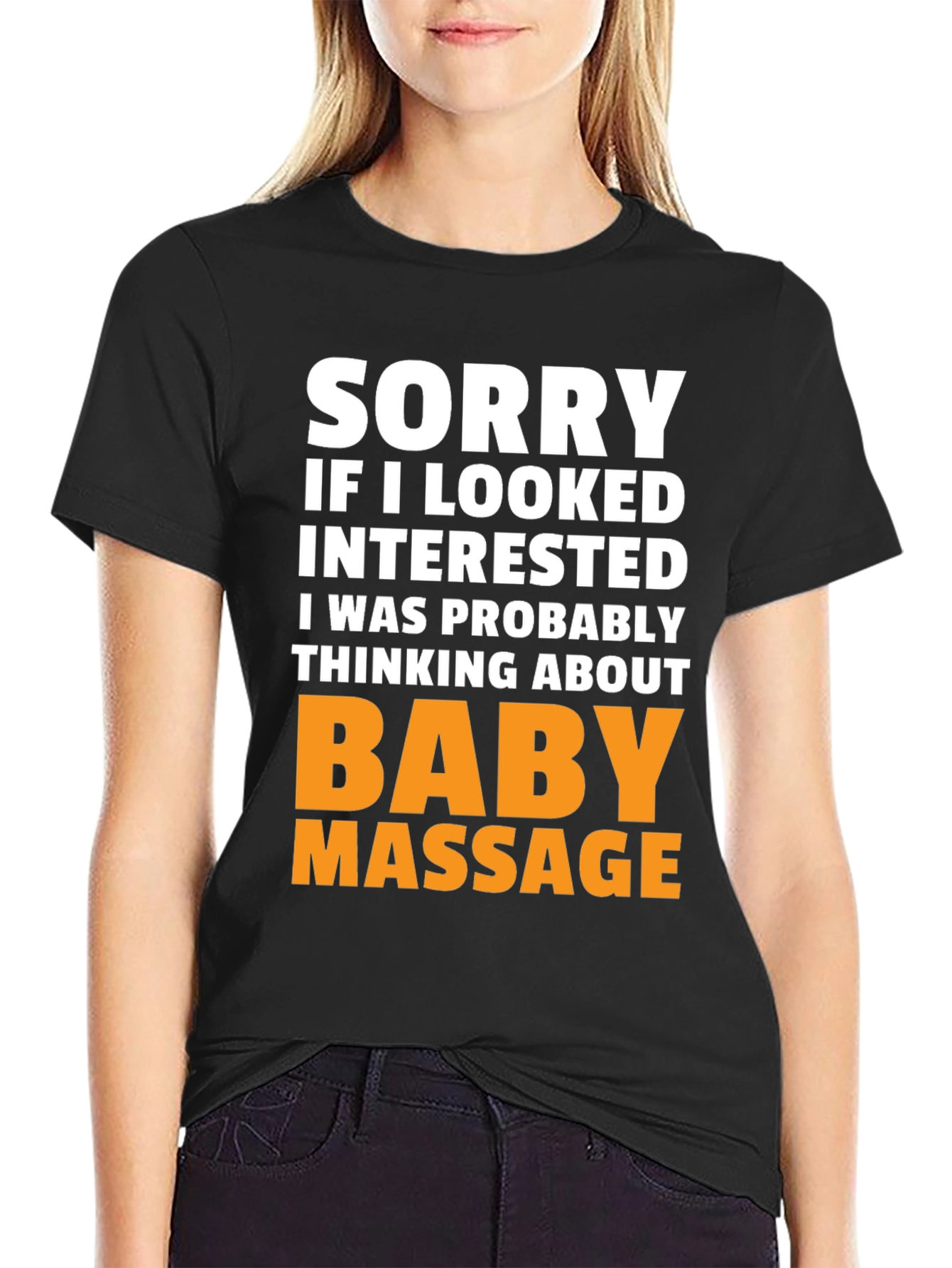 Black Funny Baby Massage T-Shirt - Novelty Gift view 2