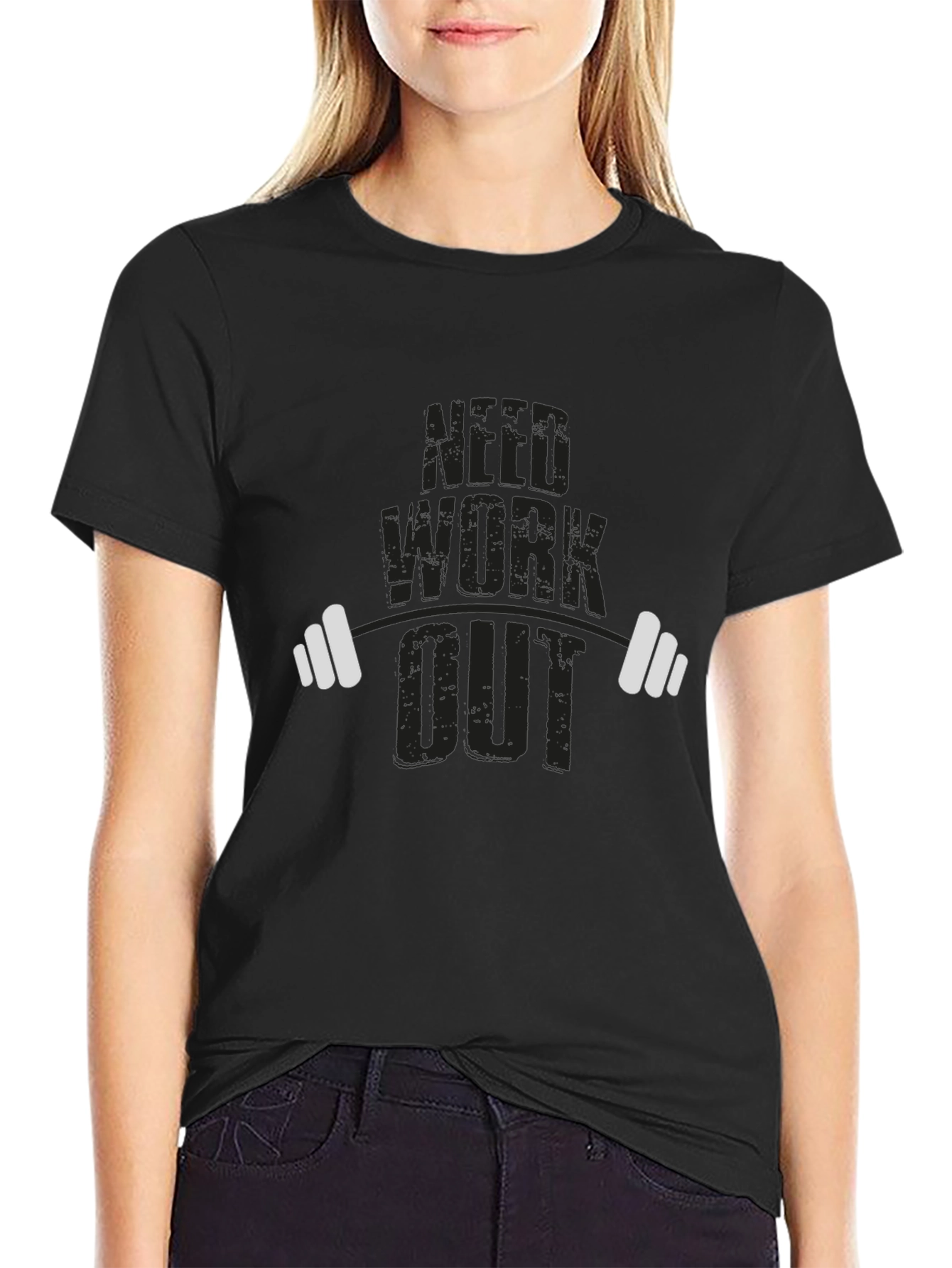 Black Need Workout Black Graphic Tee view 2