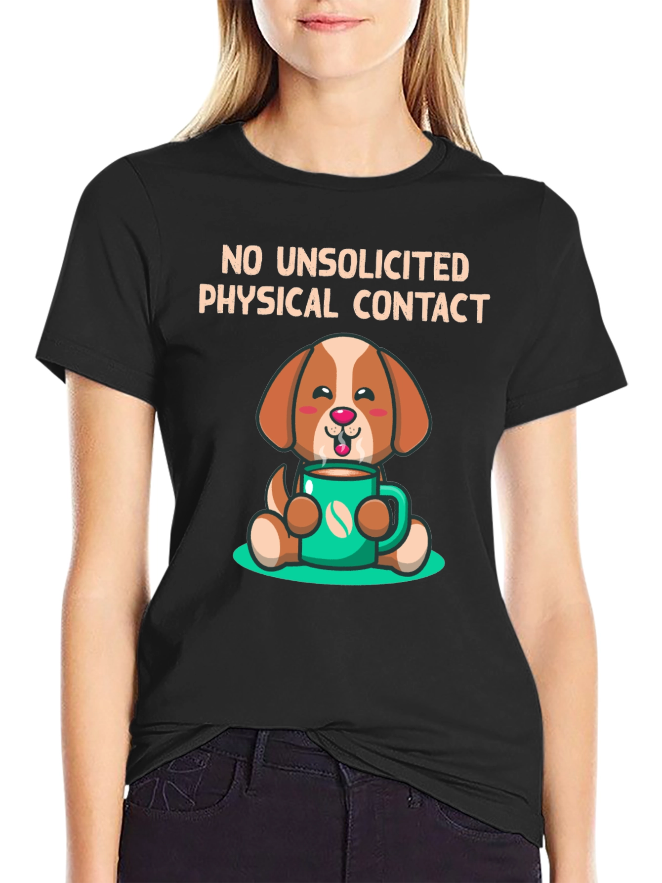 Black Dog and Coffee T-Shirt - No Unsolicited Contact view 2