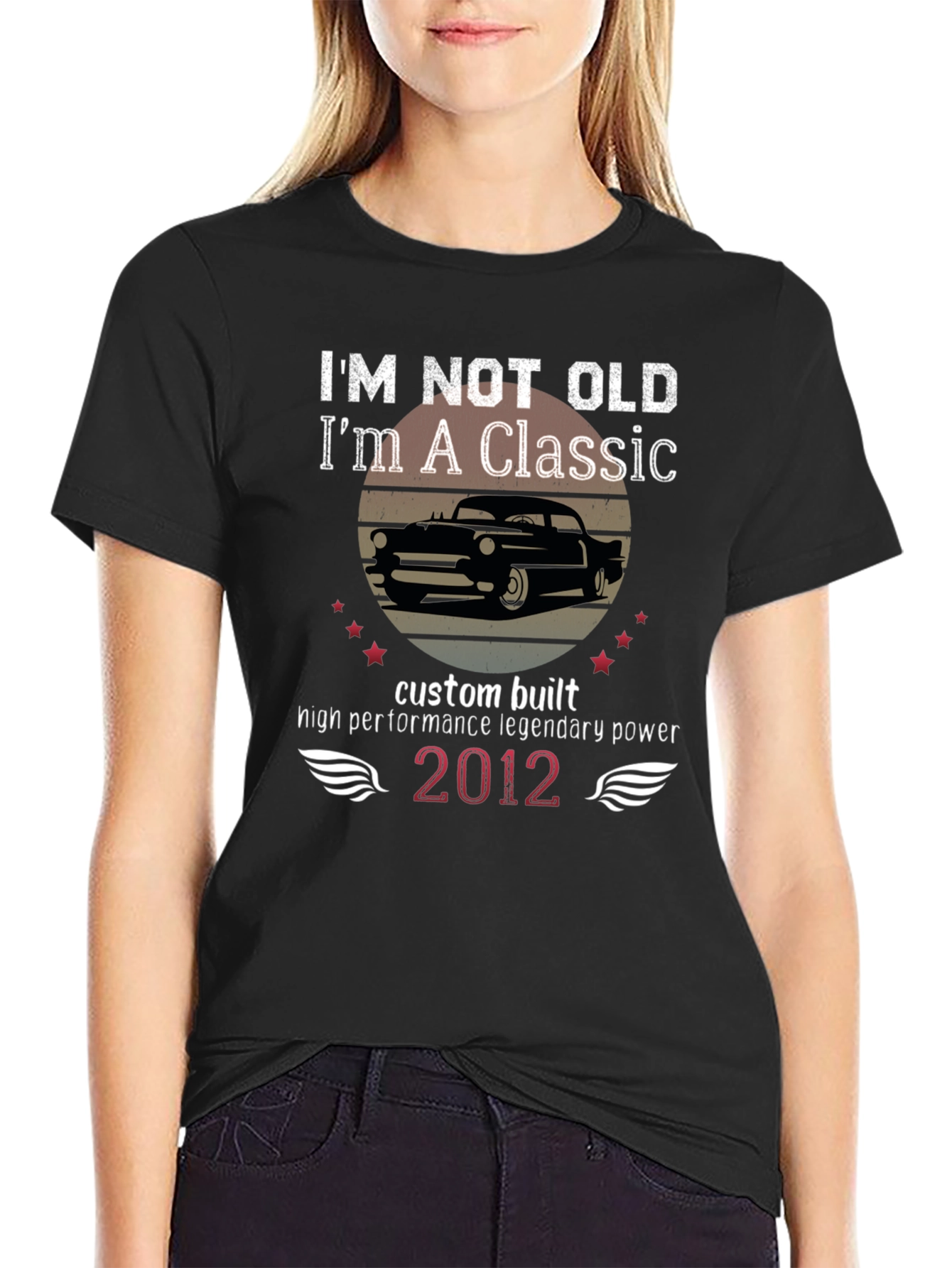 Black Classic Car Enthusiast T-Shirt - 'I'm Not Old' view 2