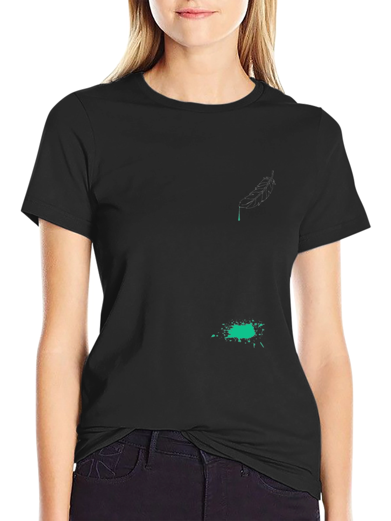 Black Abstract Graphic Black T-Shirt view 2