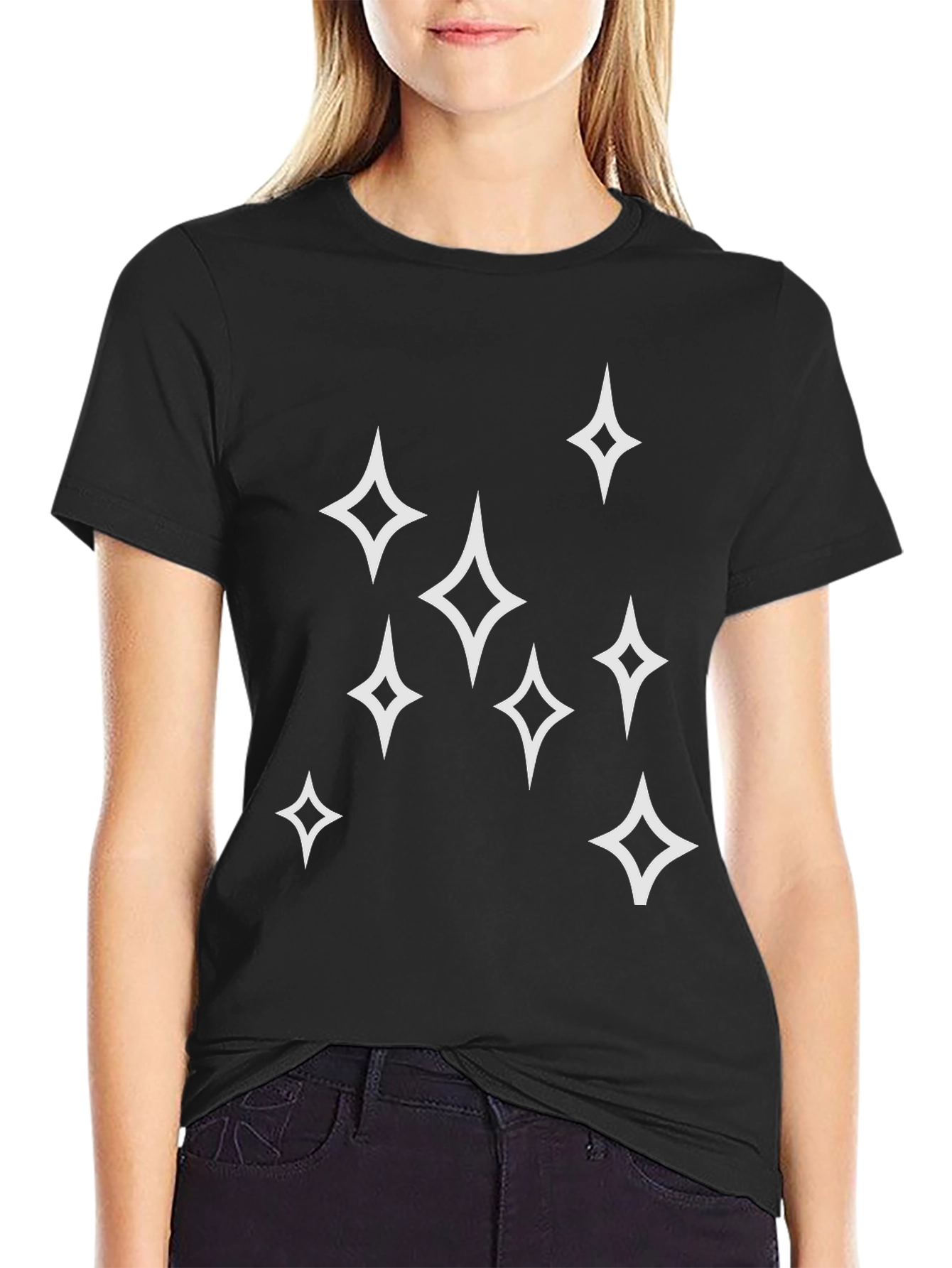 Black Sparkle Star Graphic Tee - Men's Black T-Shirt view 2