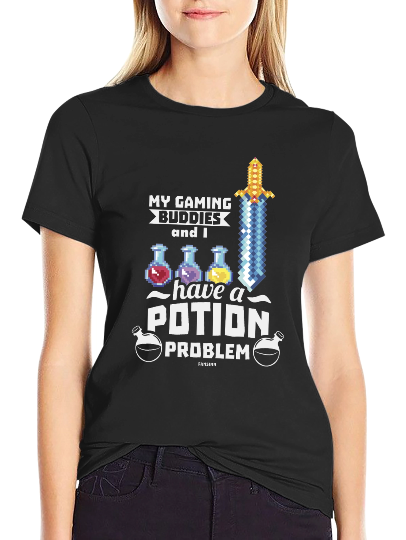 Gaming Buddies Potion Problem Black T-Shirt - 2