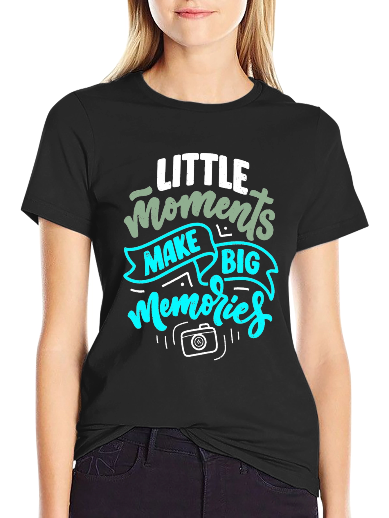 Black Little Moments Big Memories Graphic Tee view 2