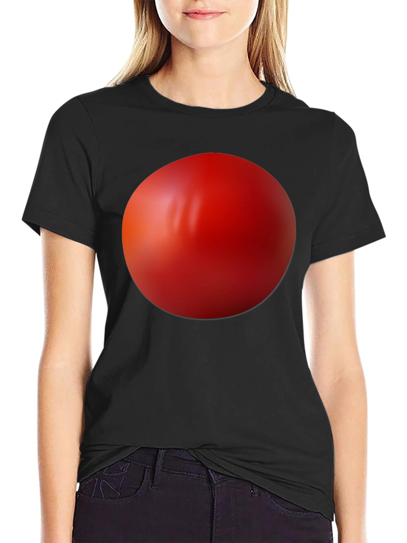Black Red Sphere Graphic Black T-Shirt view 2