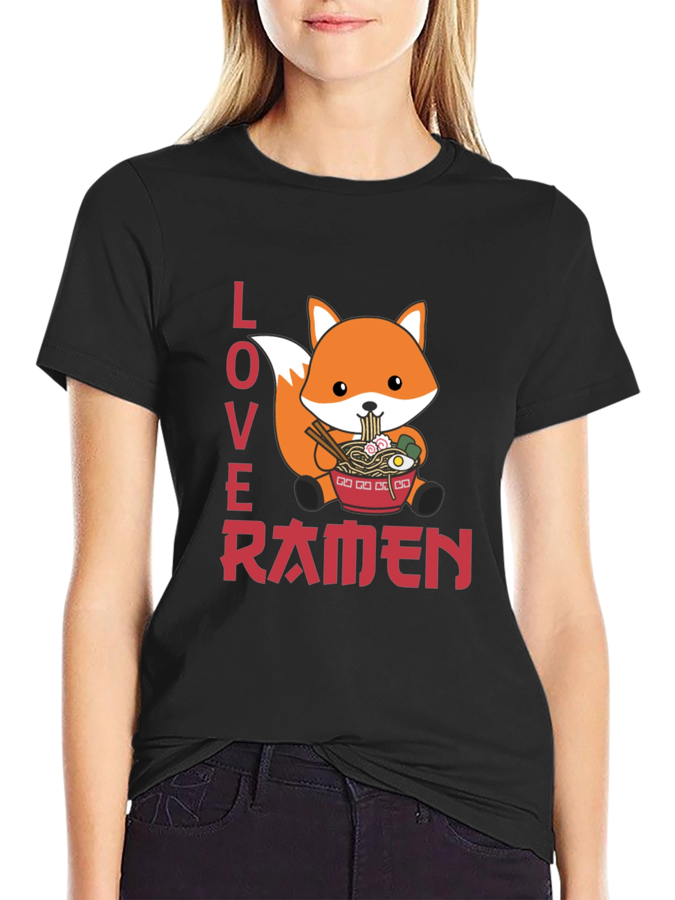Black Fox Ramen Lover Graphic T-Shirt view 2