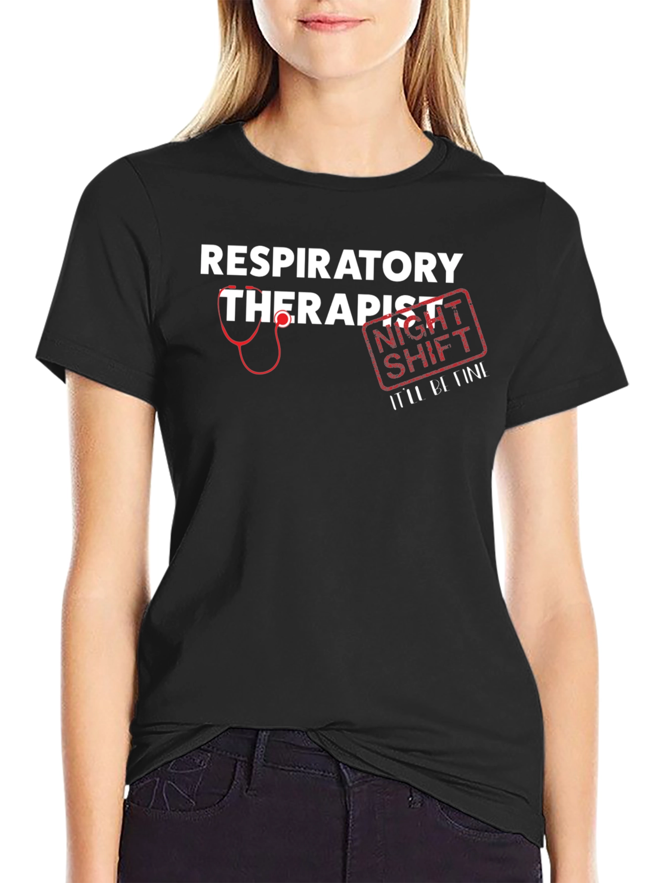 Respiratory Therapist Night Shift Black T-Shirt - 2