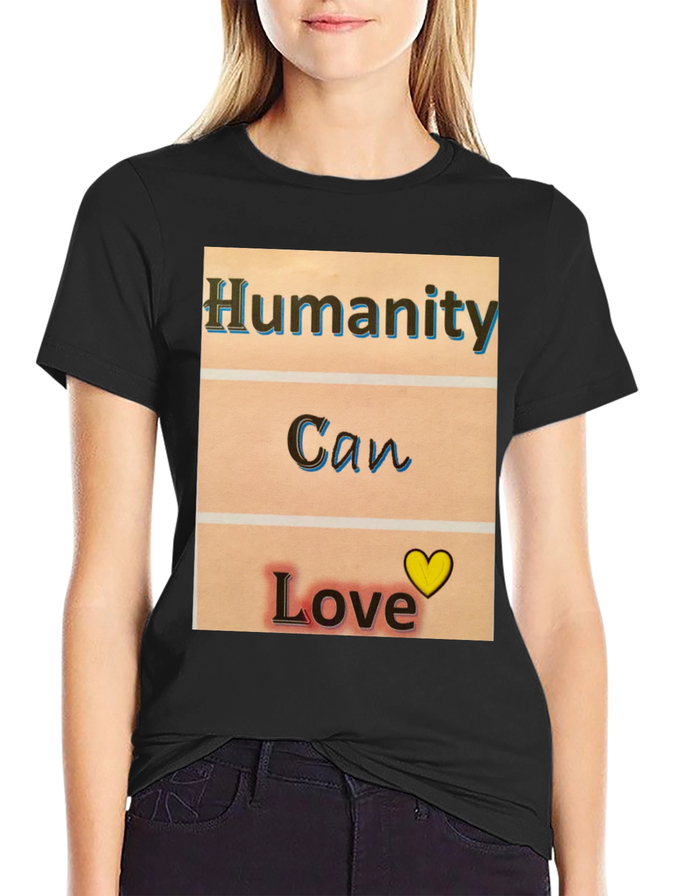 Black Humanity Can Love T-Shirt - Black view 2