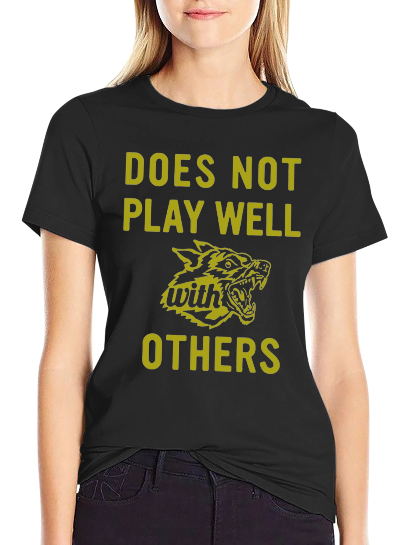Black Does Not Play Well With Others Graphic Tee view 2