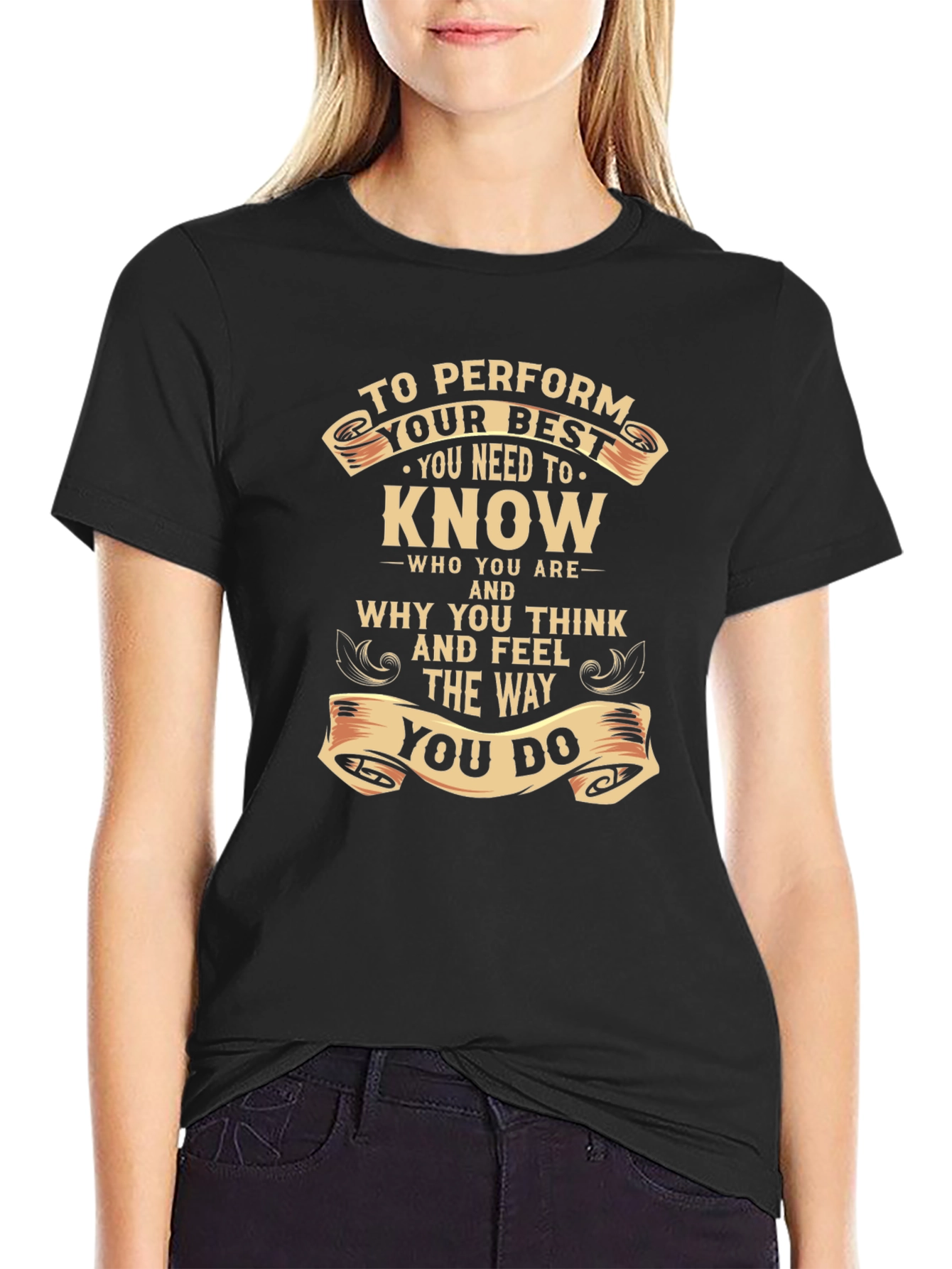 Black Motivational T-Shirt - Know Yourself view 2