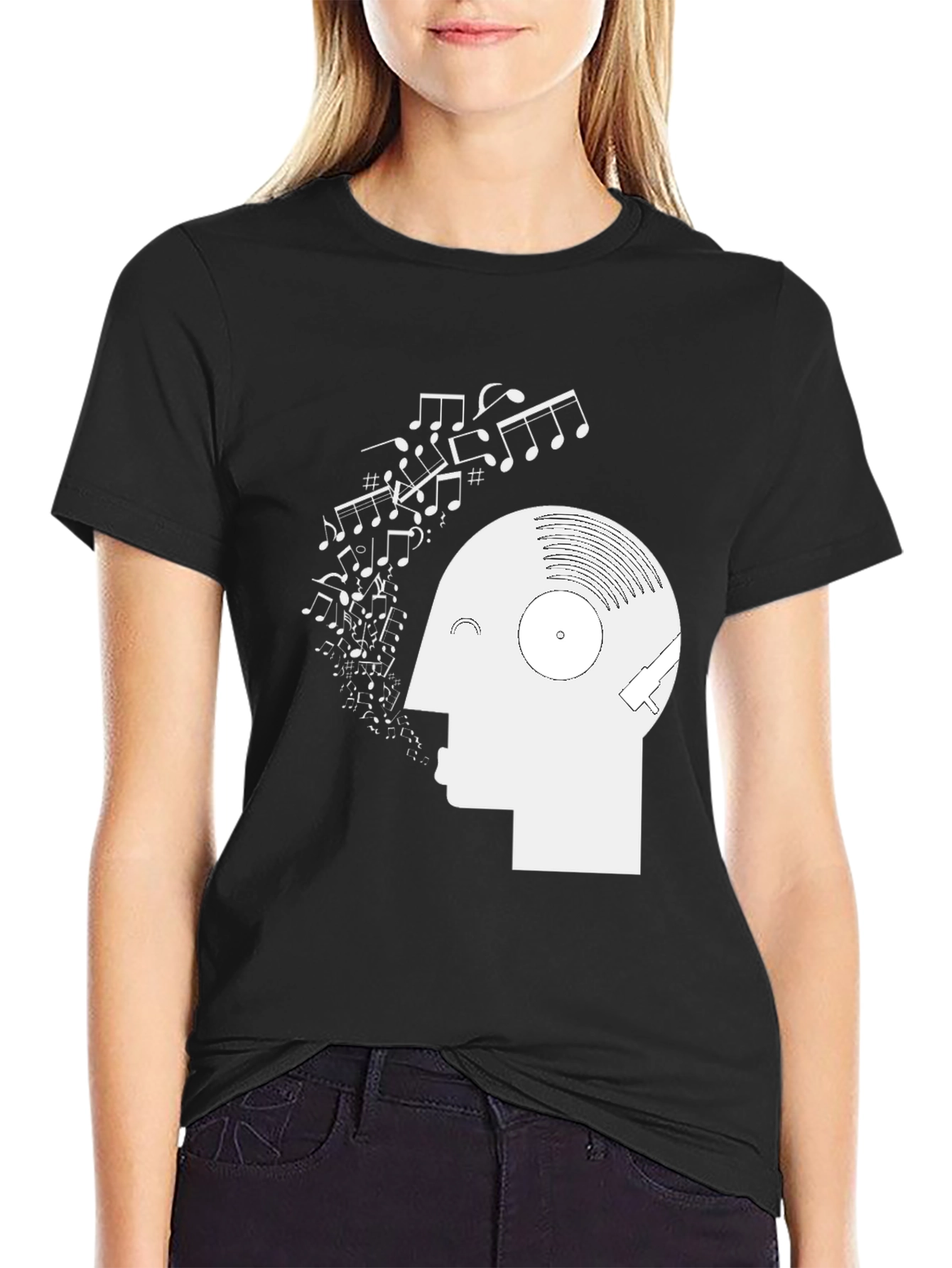 Black Musical Mind T-Shirt - Black Graphic Tee view 2