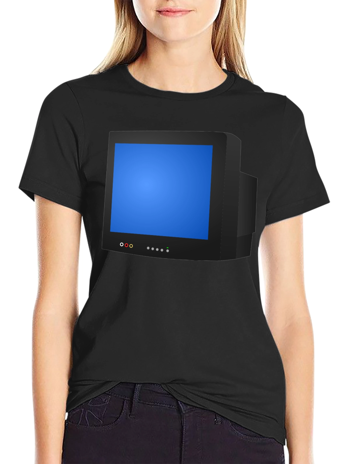 Black Retro TV Graphic Tee - Nostalgic Style view 2