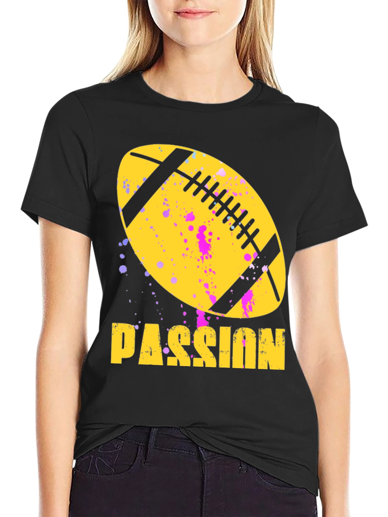 Black Passion Football Graphic Tee view 2