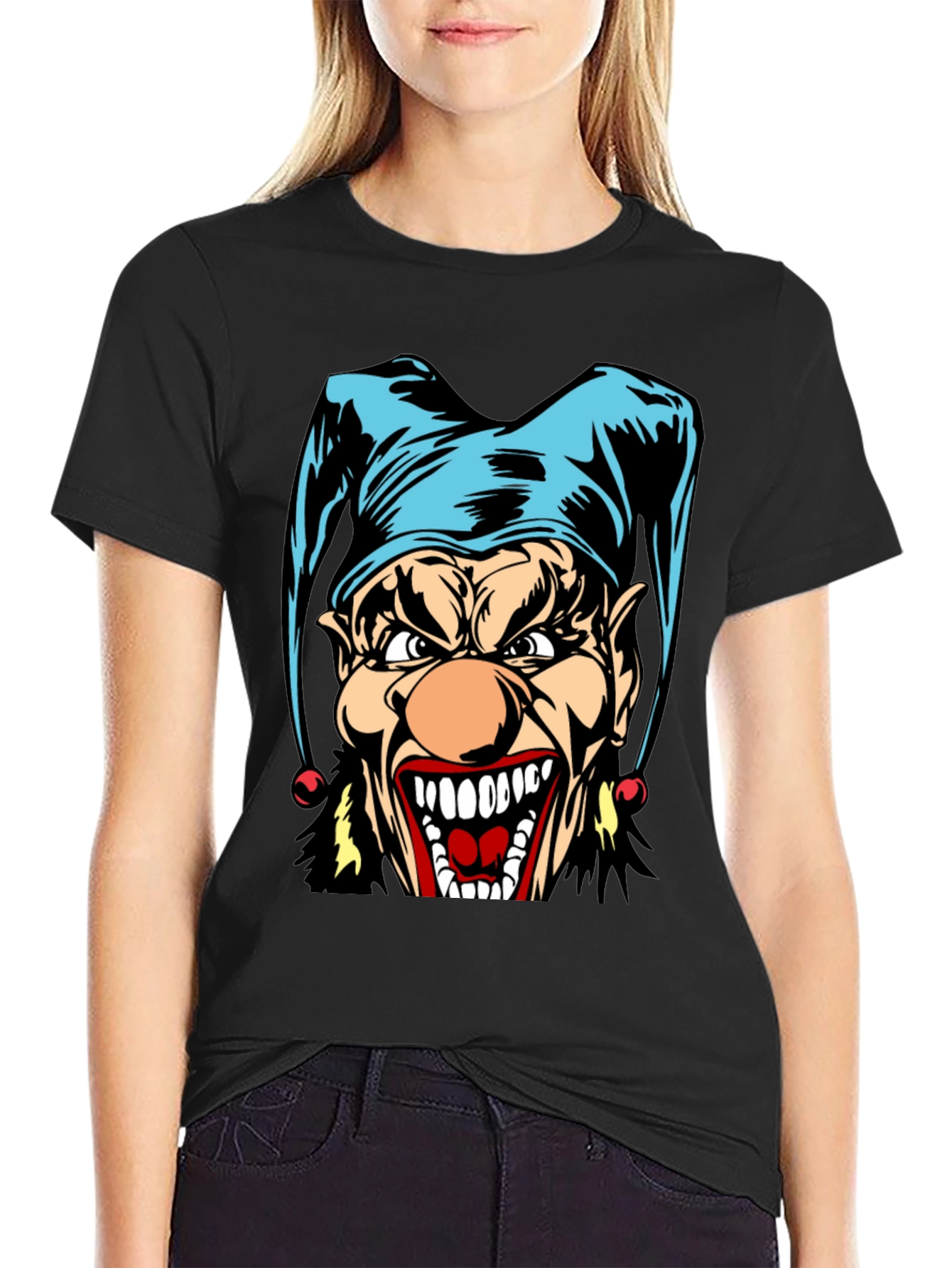 Black Evil Jester Graphic Tee view 2
