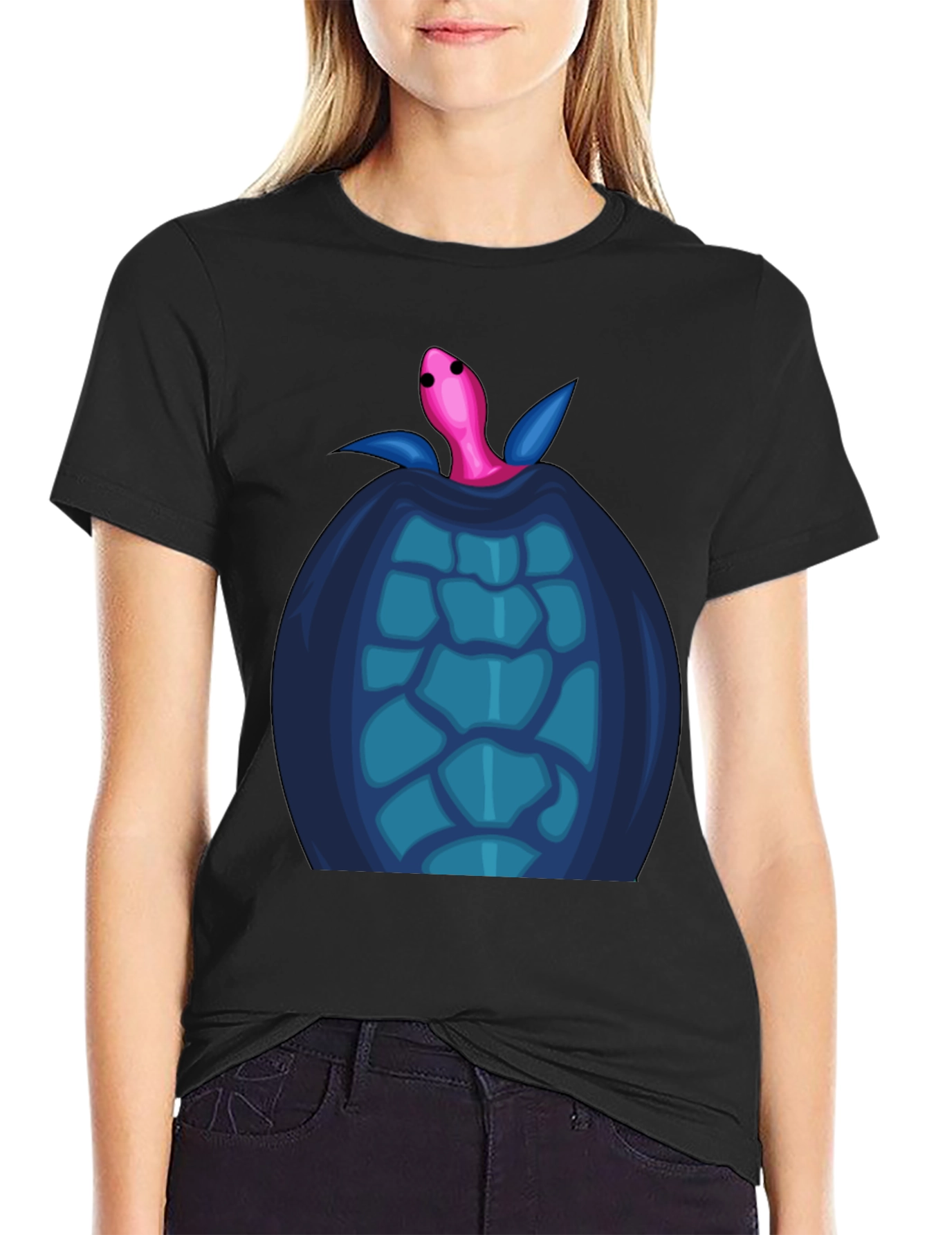 Black Turtle Graphic Tee - Cool & Casual view 2