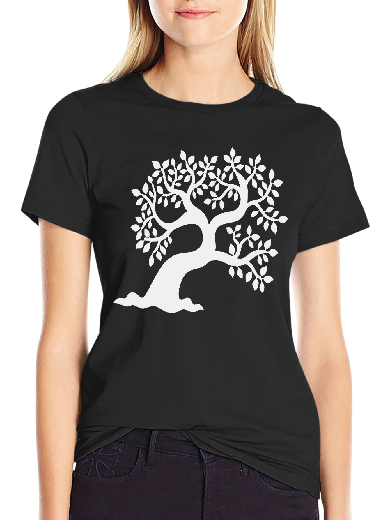 Black Tree of Life Graphic Tee - Nature Inspired Comfort view 2