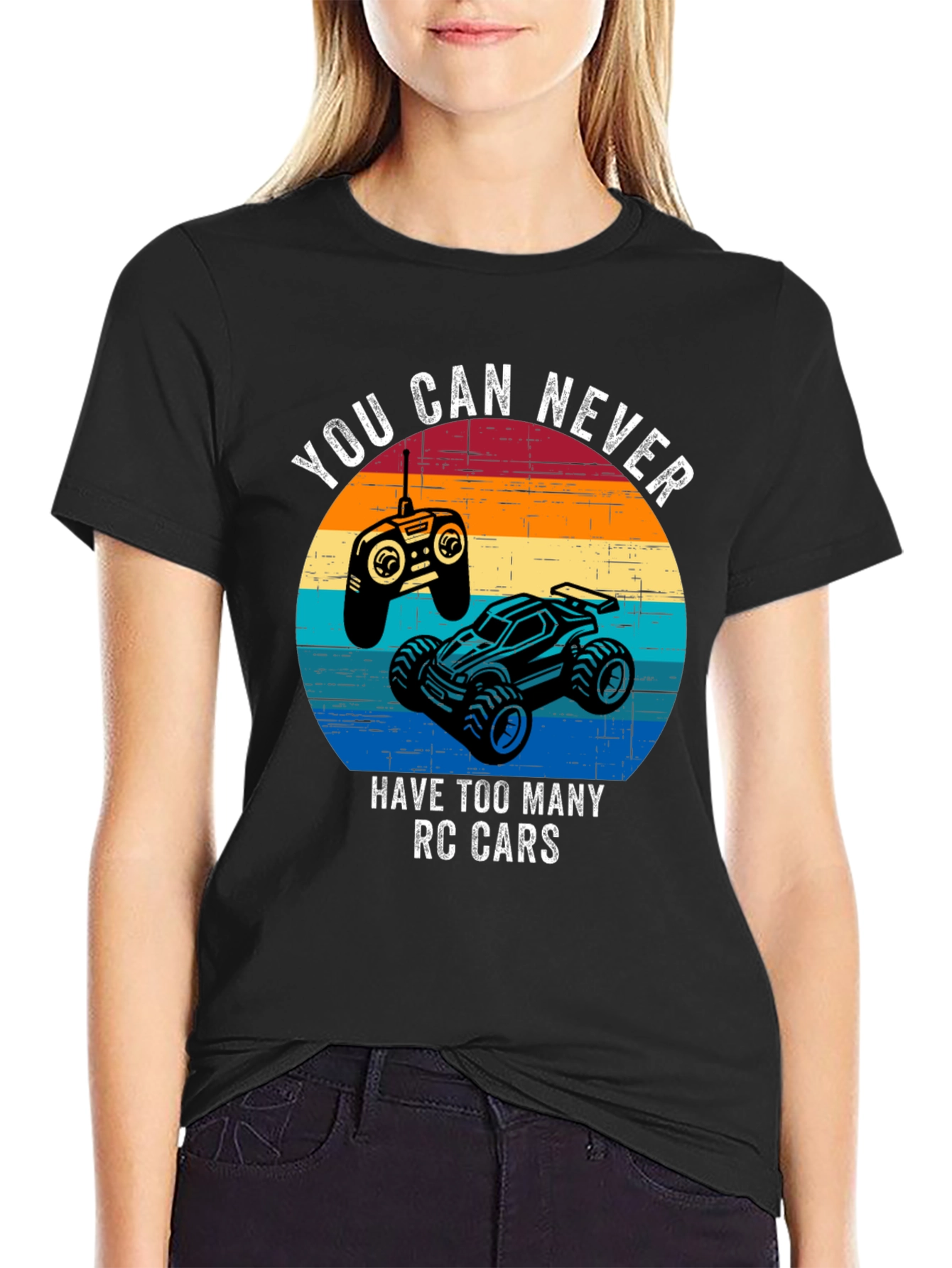 Black RC Cars T-Shirt - Never Too Many RC Cars view 2