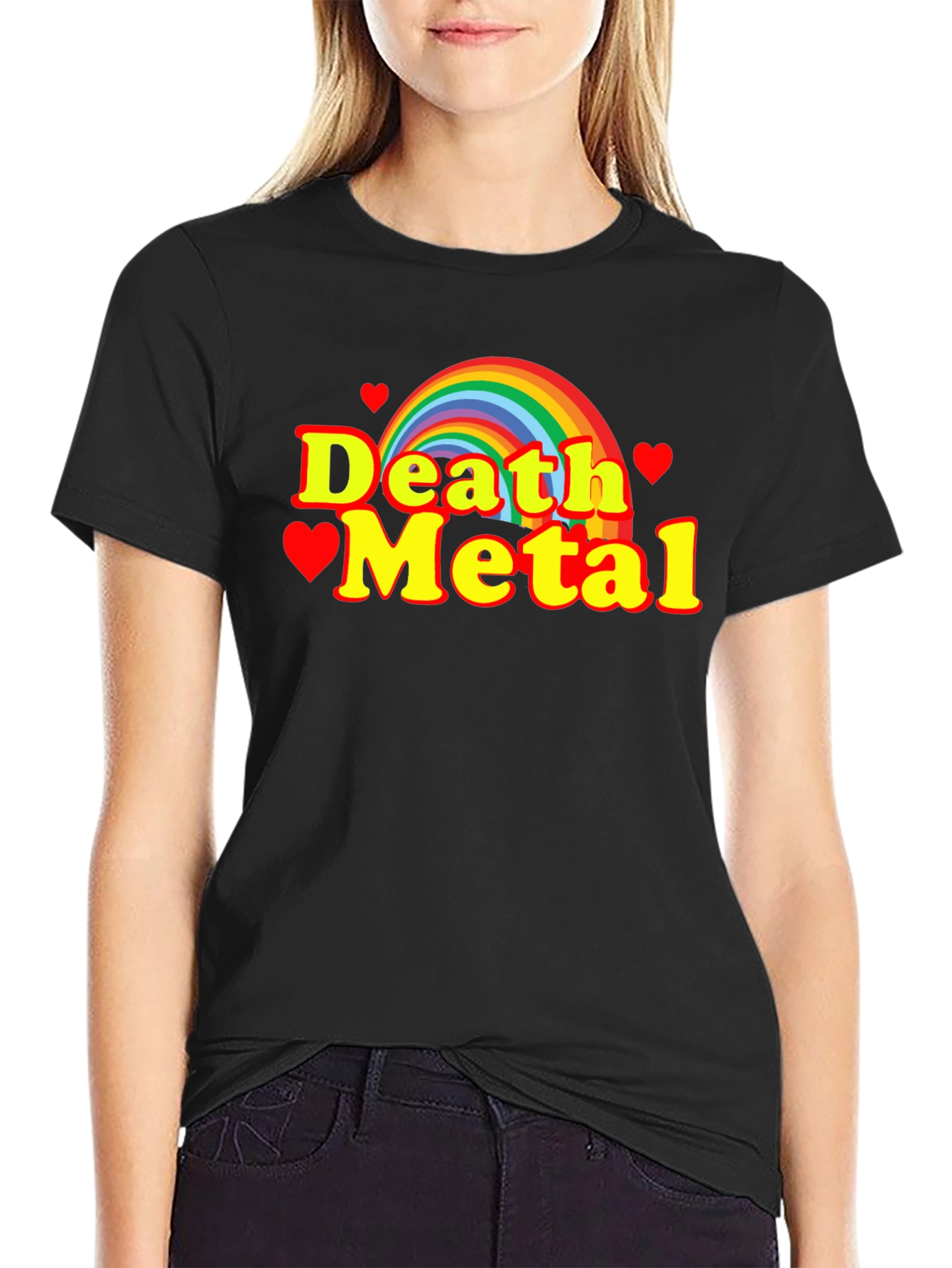 Black Rainbow Death Metal Graphic Tee view 2