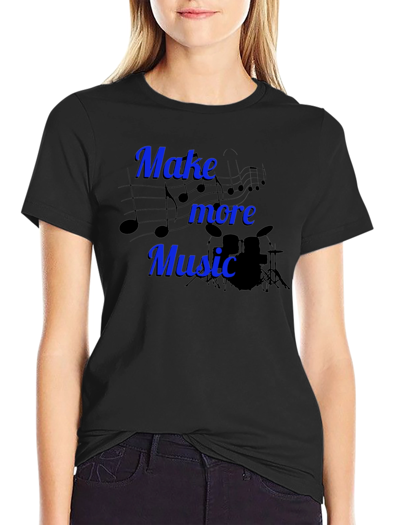 Black Make More Music Graphic Tee view 2