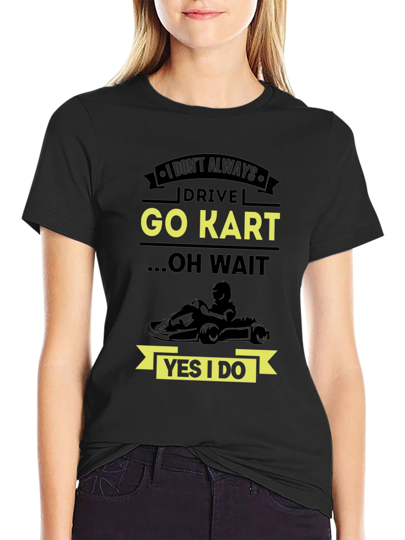 Black Go Kart T-Shirt - Drive Go Kart Graphic Tee view 2