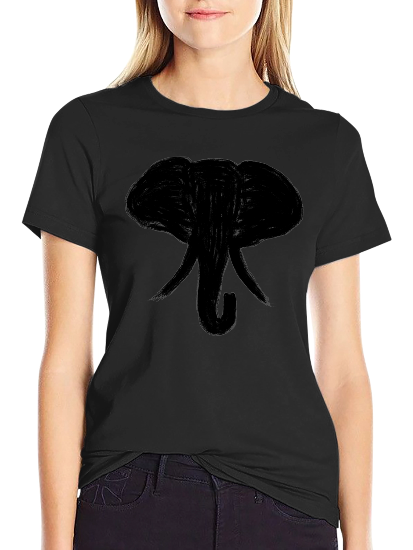Black Black Elephant Graphic Tee - Casual Style view 2