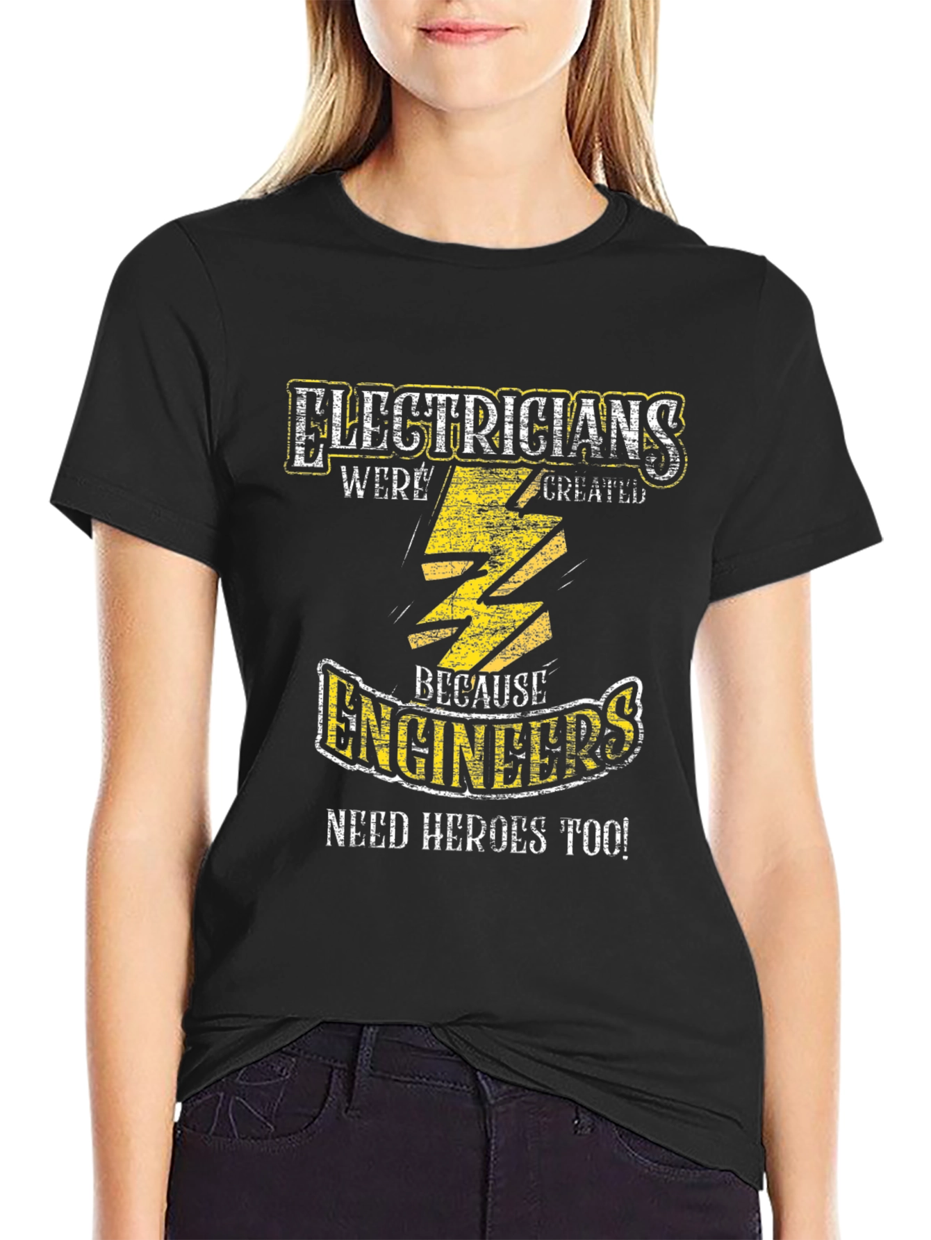 Black Electricians Because Engineers Need Heroes T-Shirt view 2