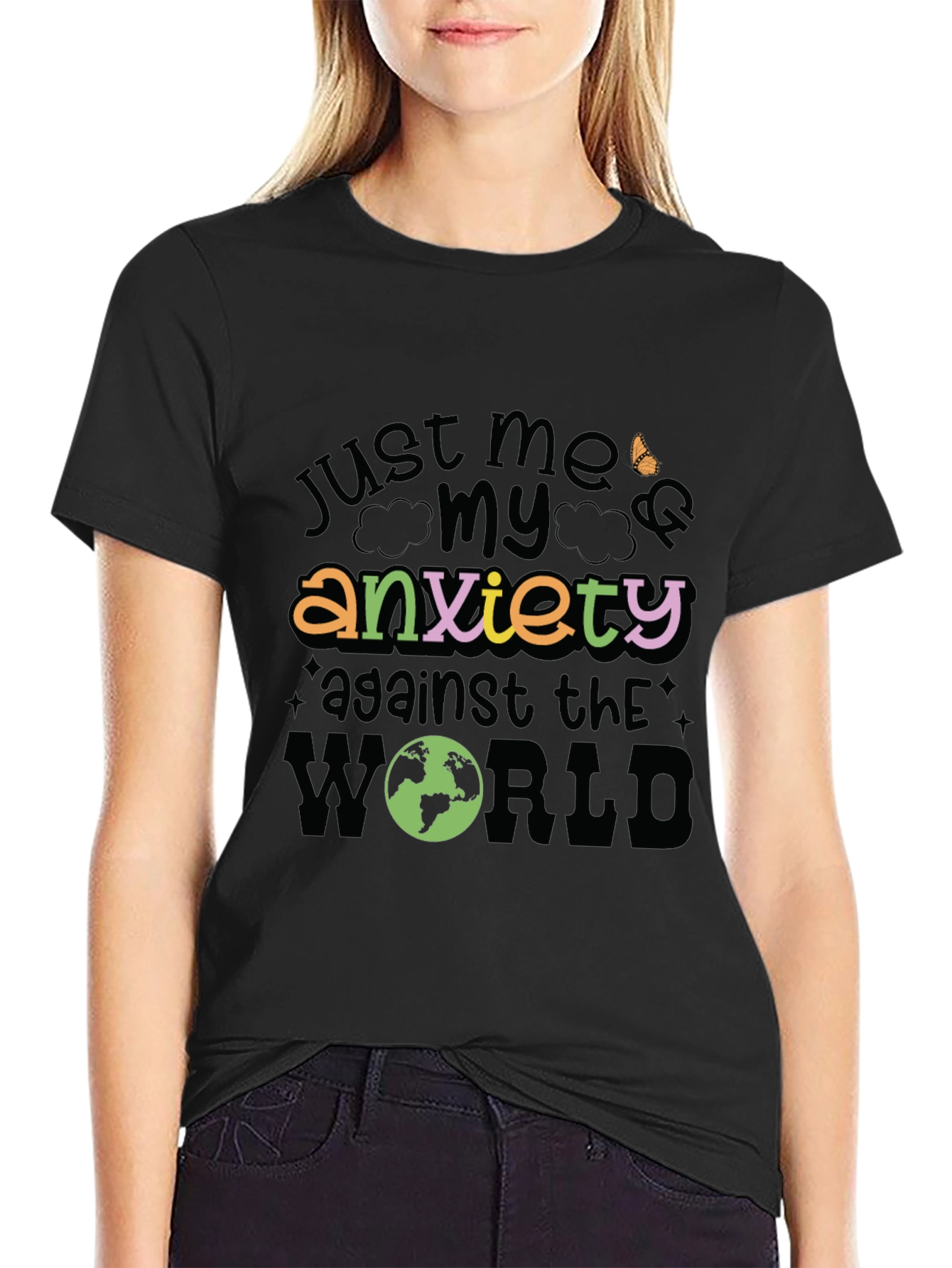 Anxiety T-Shirt - Just Me, My Anxiety Against the World - 2